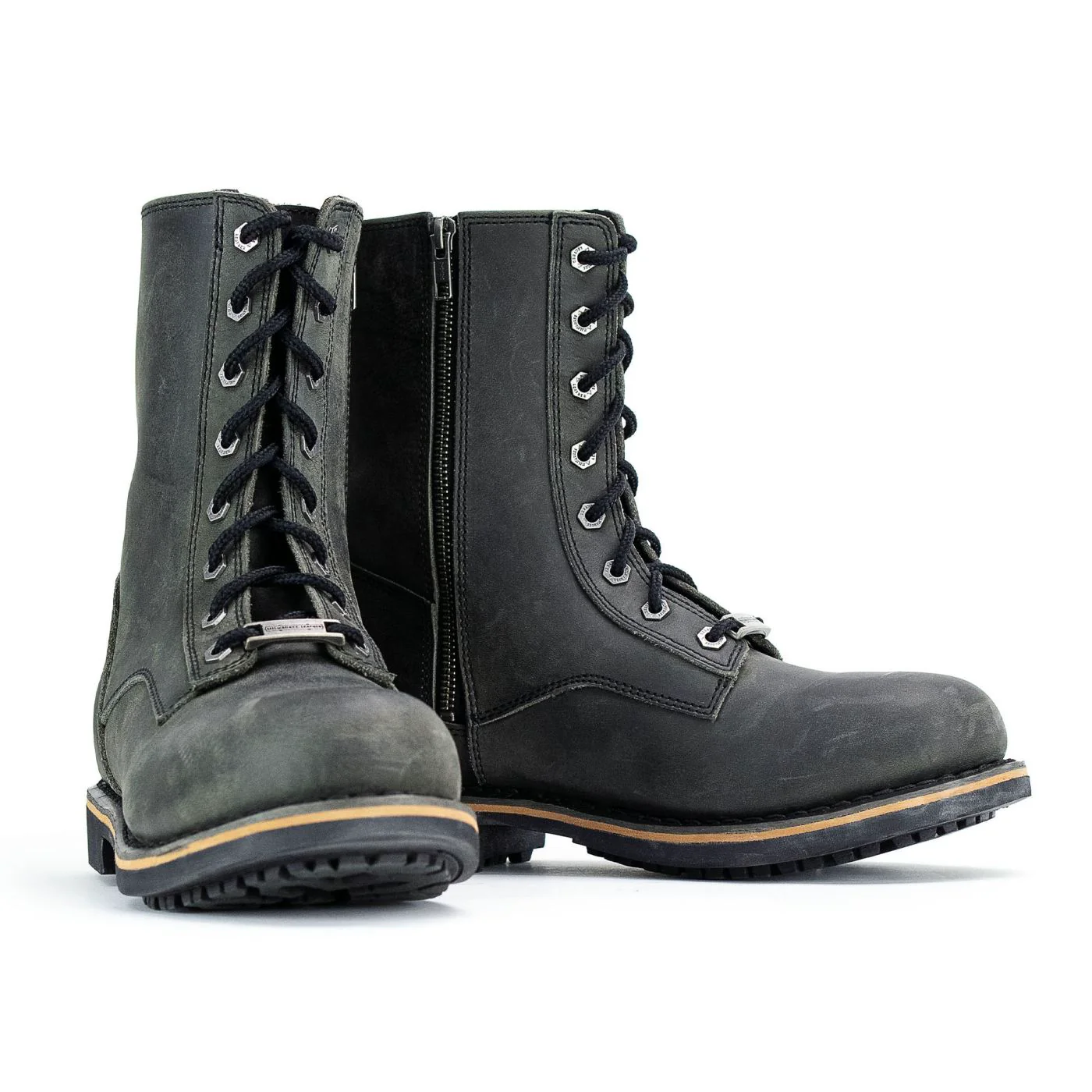 Milwaukee Leather MBM9065 Men's Antique Black Lace-Up High-Rise Boots - Image 2
