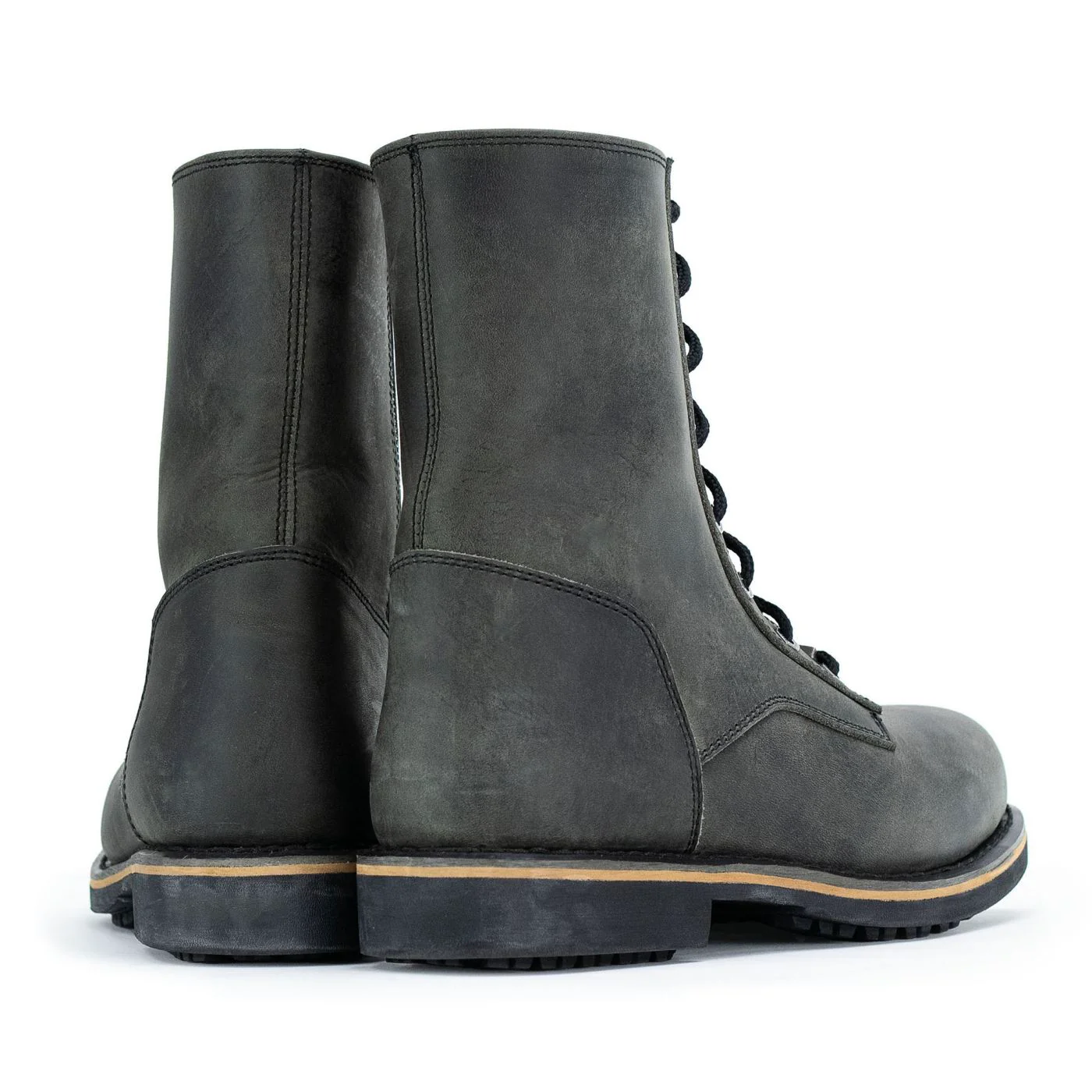 Milwaukee Leather MBM9065 Men's Antique Black Lace-Up High-Rise Boots - Image 4