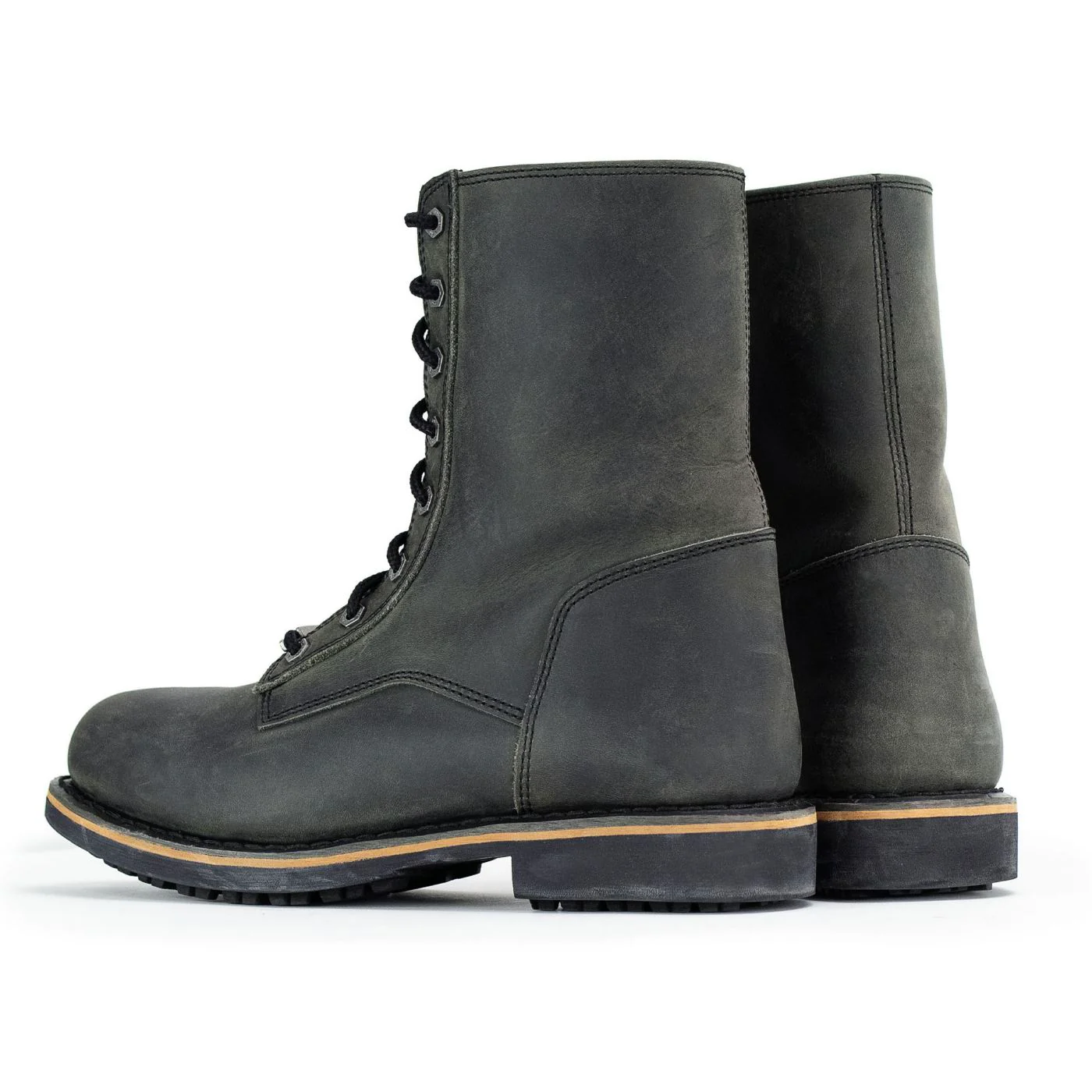 Milwaukee Leather MBM9065 Men's Antique Black Lace-Up High-Rise Boots - Image 6