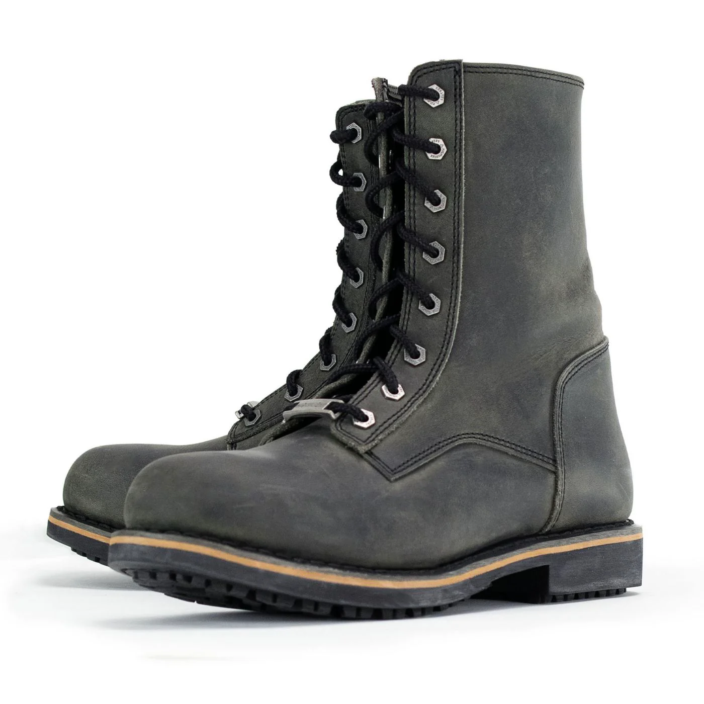 Milwaukee Leather MBM9065 Men's Antique Black Lace-Up High-Rise Boots - Image 7