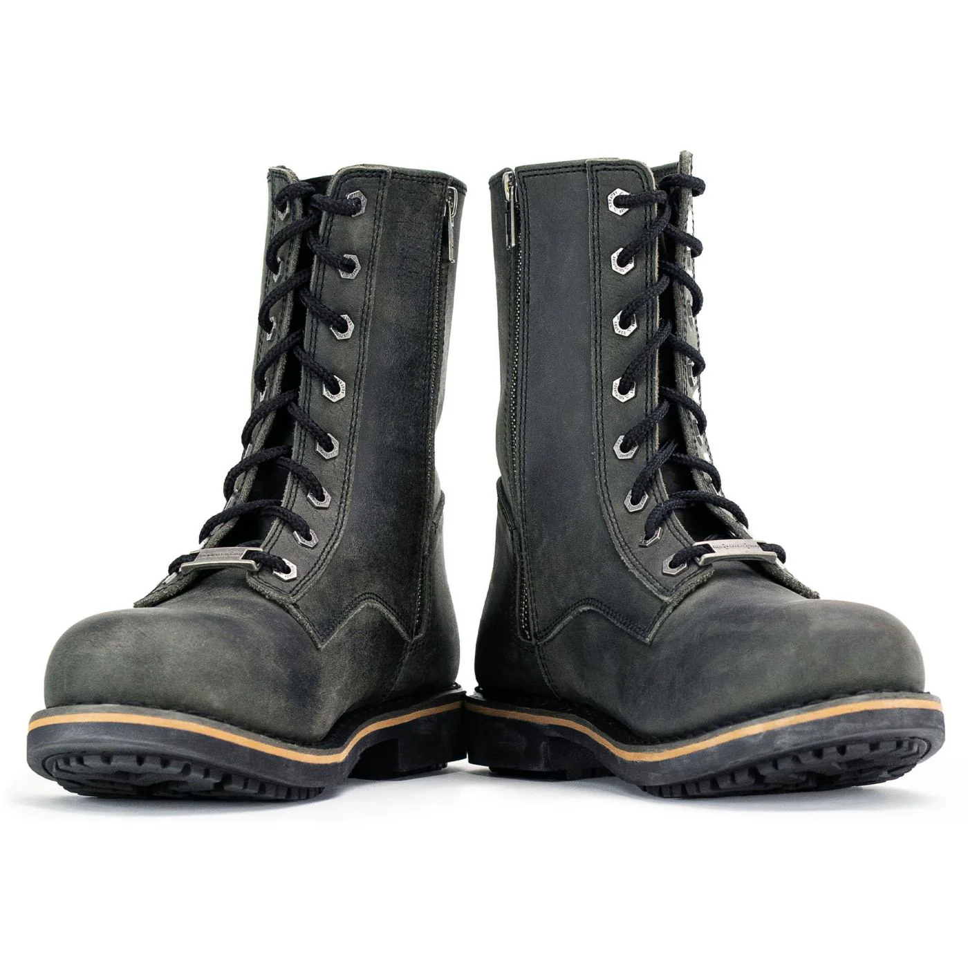 Milwaukee Leather MBM9065 Men's Antique Black Lace-Up High-Rise Boots - Image 9
