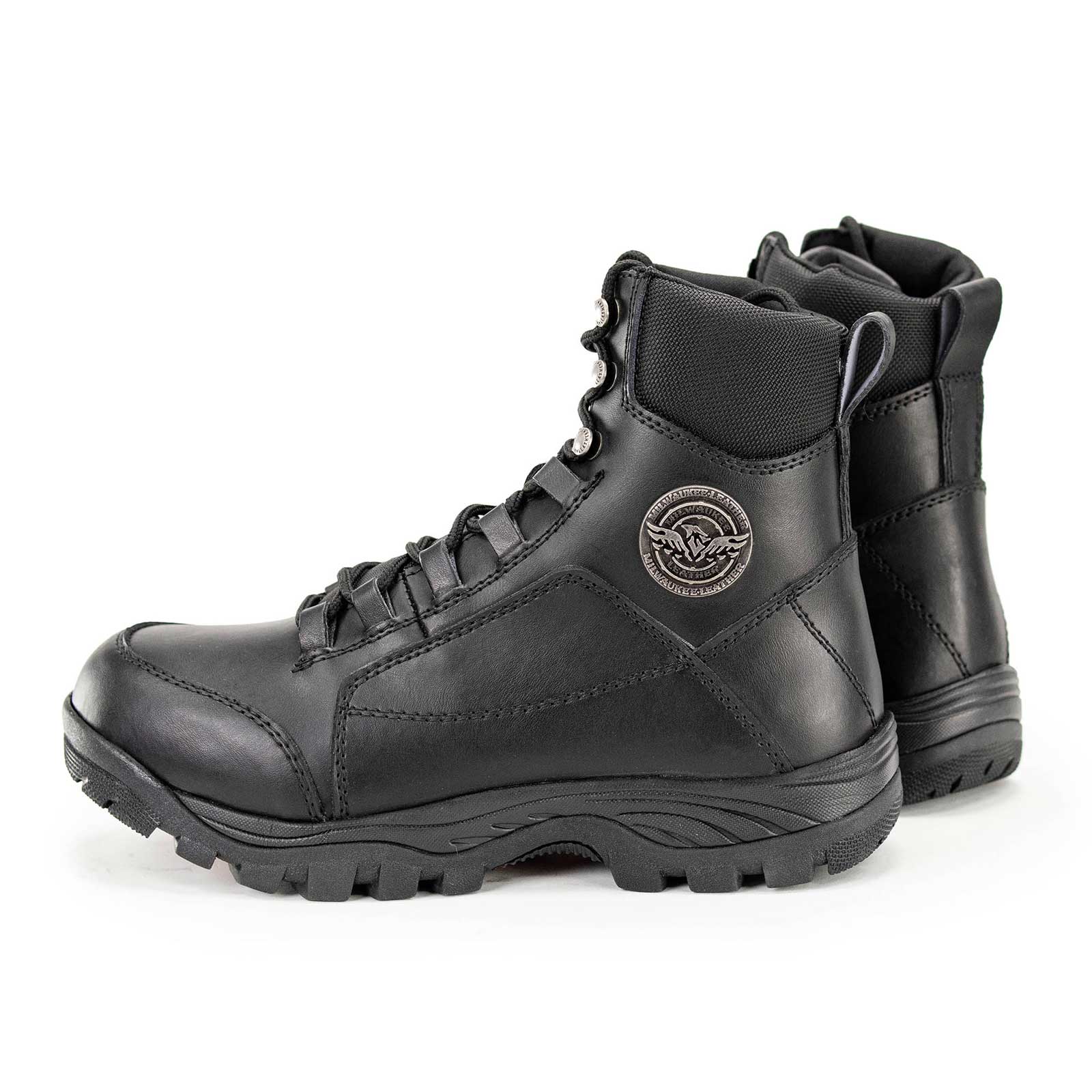 Milwaukee Leather MBM9081 Men’s Black Leather Military and Tactical Style Biker Riding Boots - Image 7