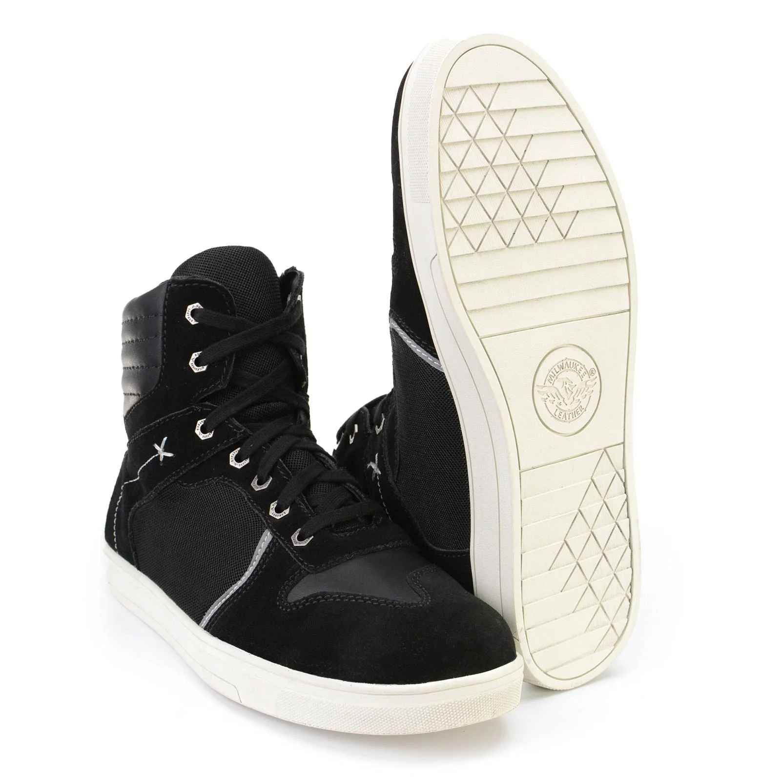 Milwaukee Leather MBM9101 Men's Black Leather and Suede Reinforced Street Riding Shoes with Ankle Support - Image 4