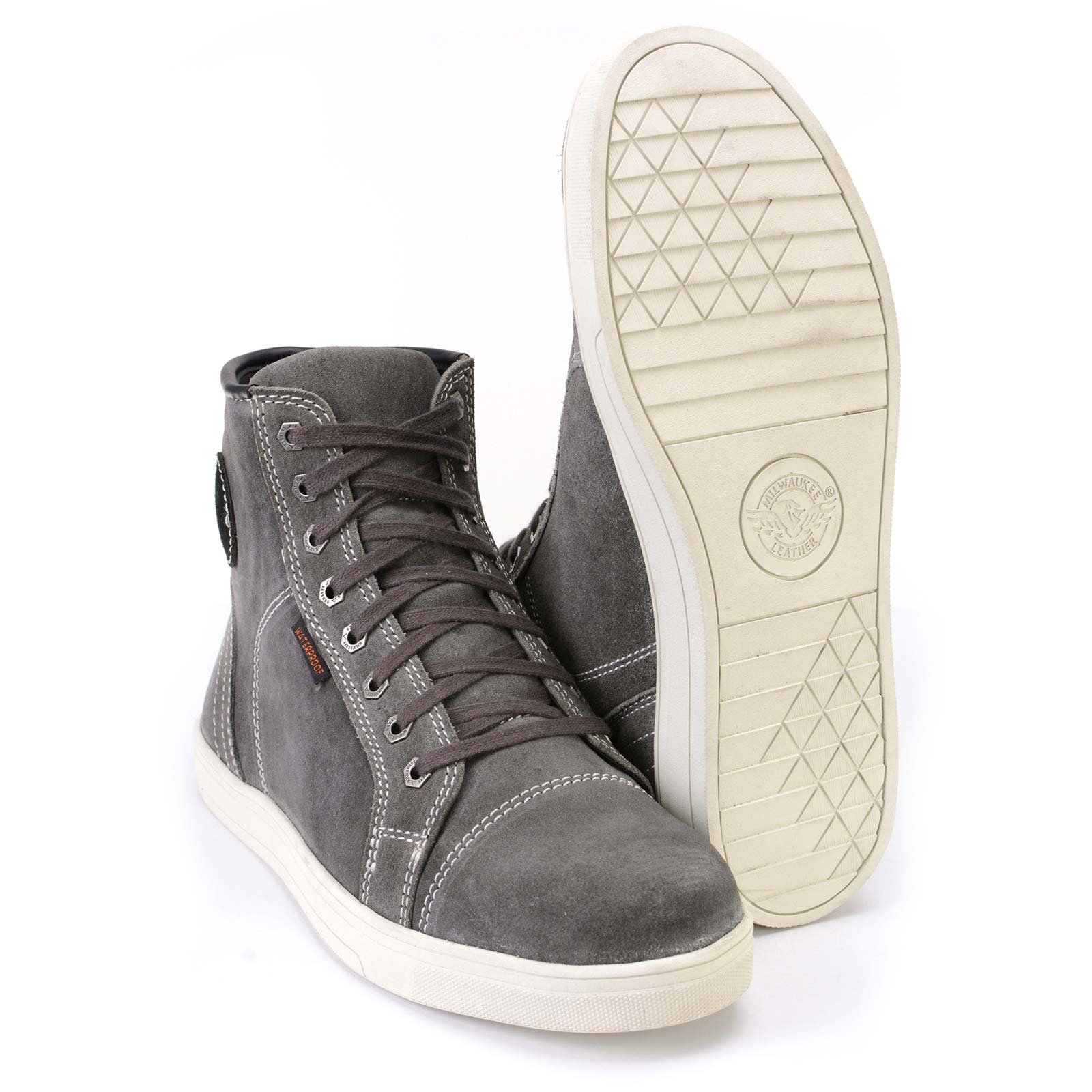Milwaukee Leather MBM9109 Men's Grey Suede Leather Reinforced Street Riding Waterproof Shoes w/ Ankle Support - Image 11