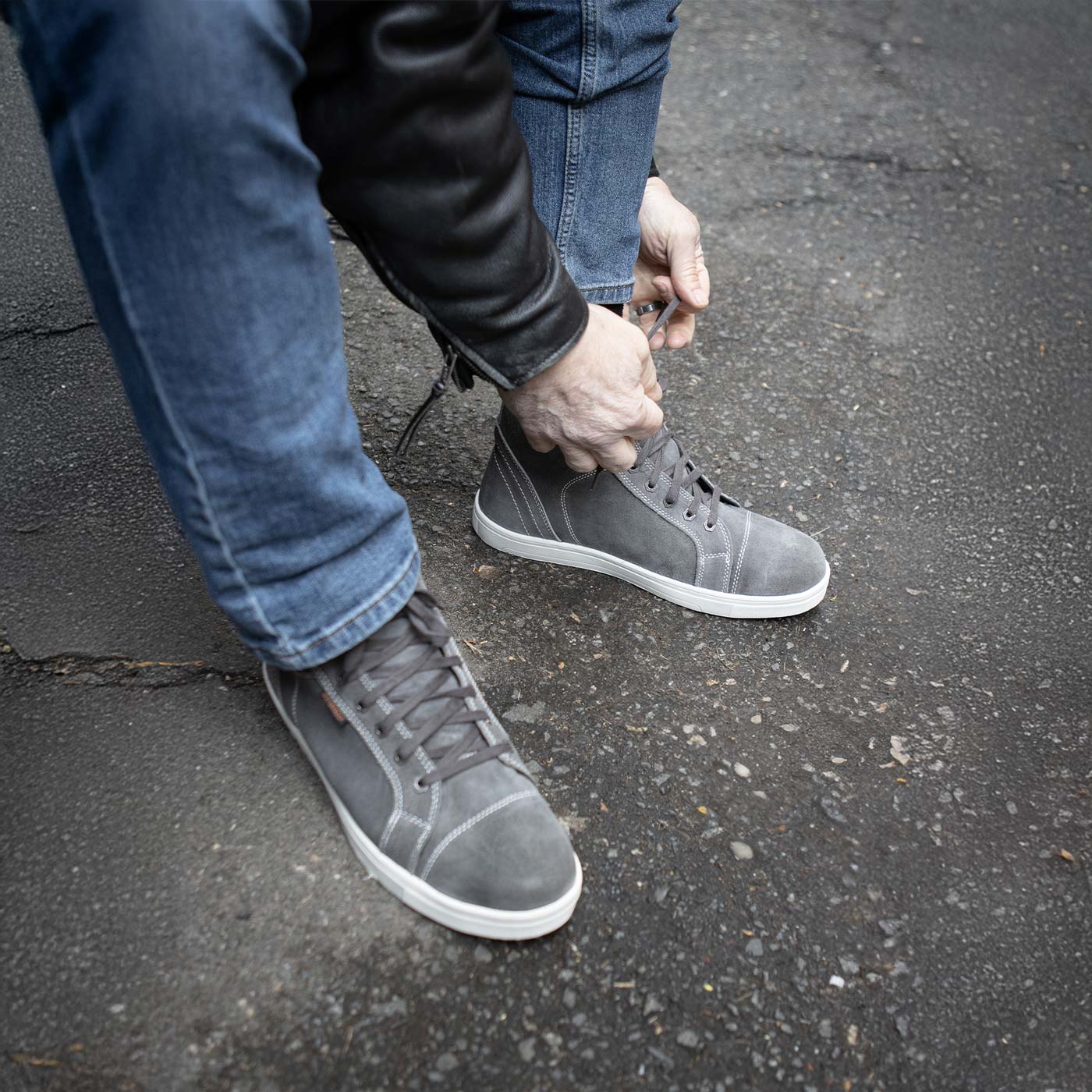 Milwaukee Leather MBM9109 Men's Grey Suede Leather Reinforced Street Riding Waterproof Shoes w/ Ankle Support - Image 8