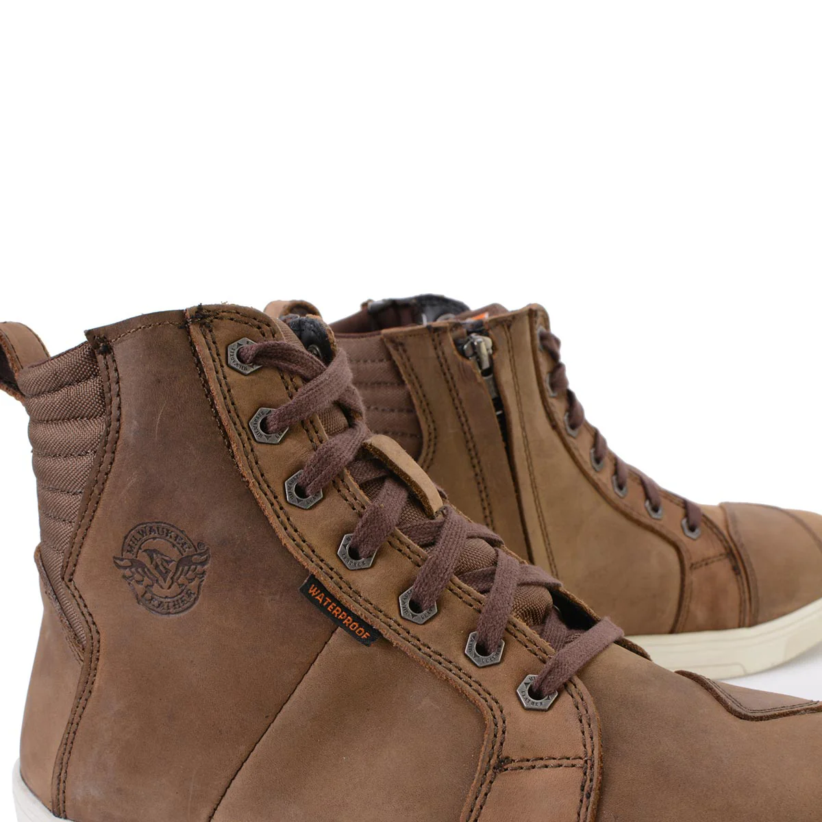 Milwaukee Leather MBM9113 Men's Brown Waterproof Leather Motorcycle Reinforced Riding Shoes w/ Ankle Support - Image 16