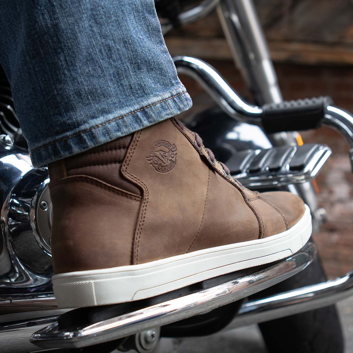 Milwaukee Leather MBM9113 Men's Brown Waterproof Leather Motorcycle Reinforced Riding Shoes w/ Ankle Support - Image 9