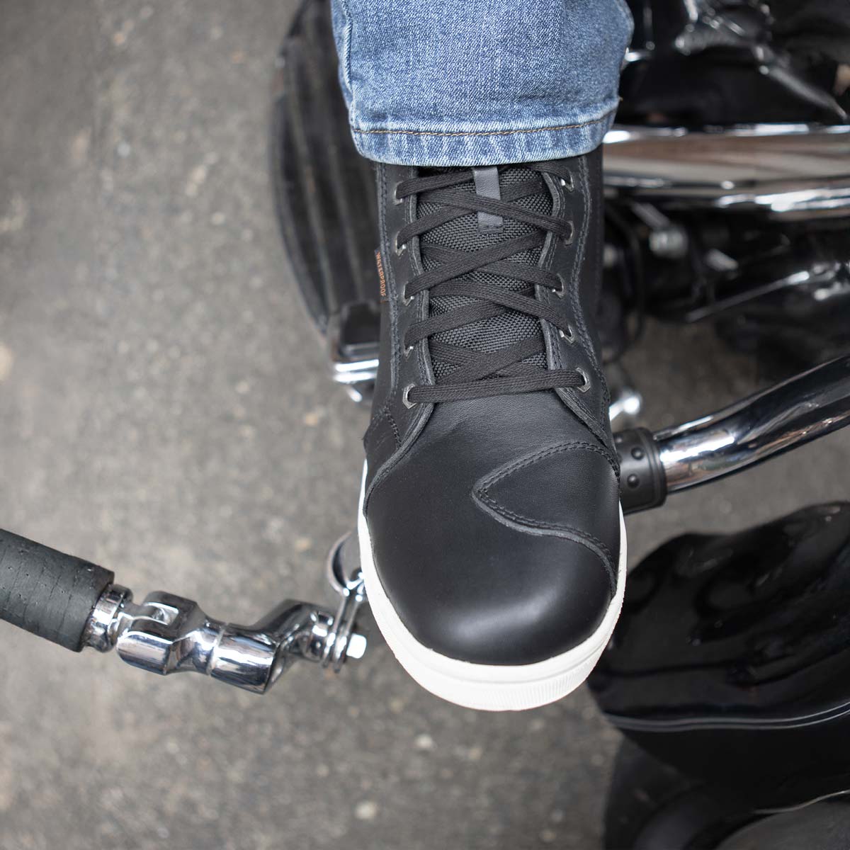 Milwaukee Leather MBM9114 Men's Black Waterproof Leather Street Riding Shoes with Shift Protection and Ankle Support - Image 7