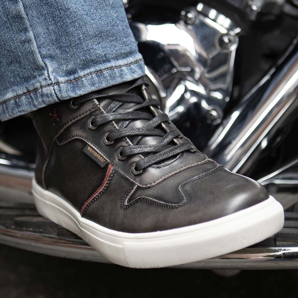 Milwaukee Leather MBM9152 Men's Black Leather High-Top Biker Riding Waterproof Shoes Reinforced w/ Ankle Support - Image 5