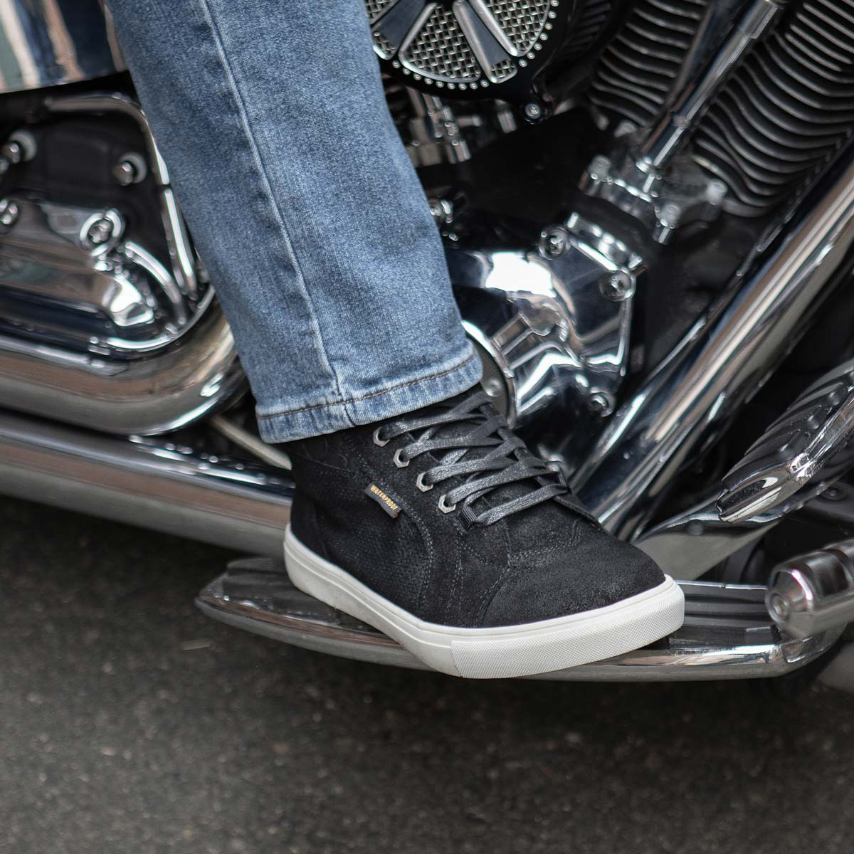Milwaukee Leather MBM9155 Men's Black Suede Leather Reinforced Street Riding Waterproof Shoes w/ Ankle Support - Image 5