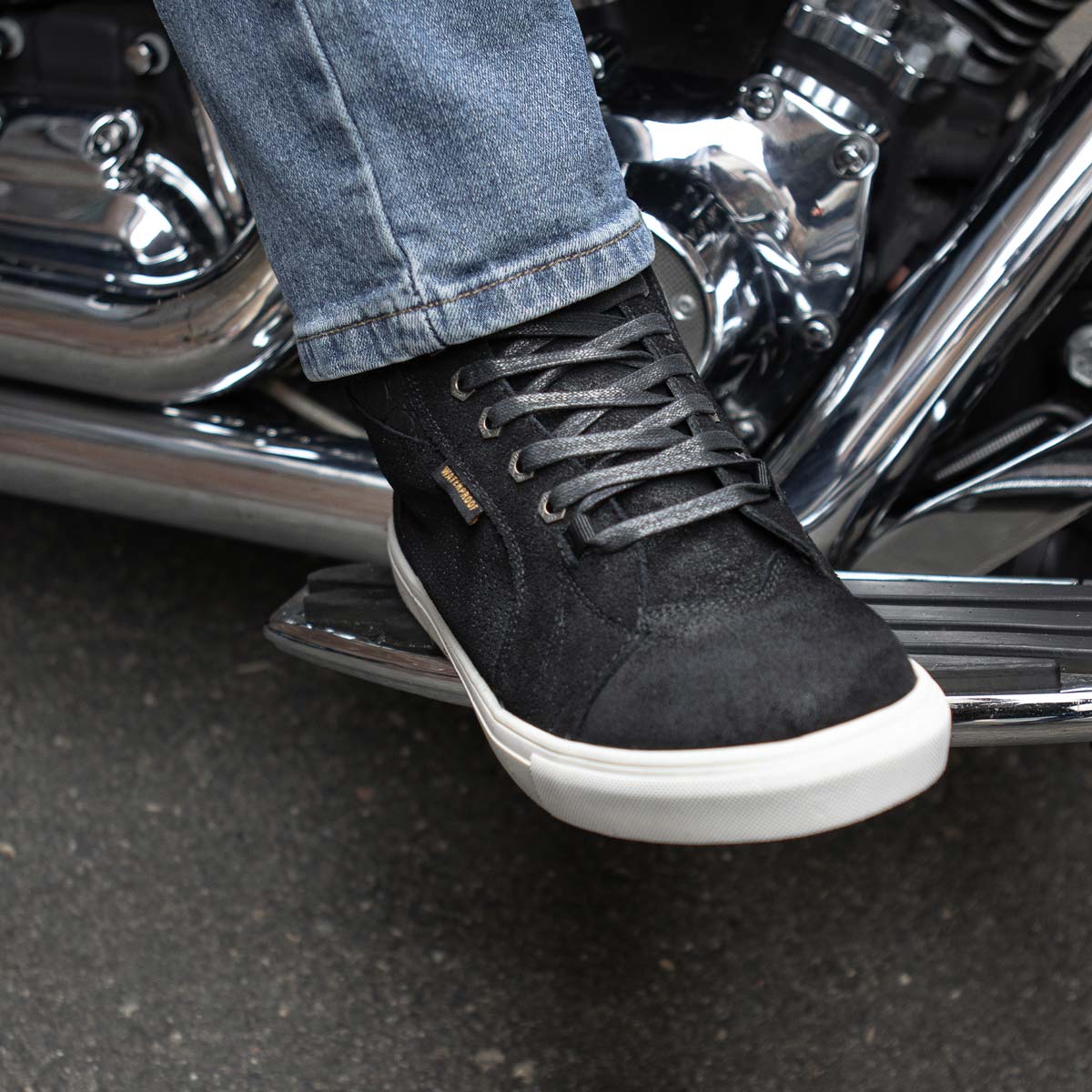 Milwaukee Leather MBM9155 Men's Black Suede Leather Reinforced Street Riding Waterproof Shoes w/ Ankle Support - Image 6