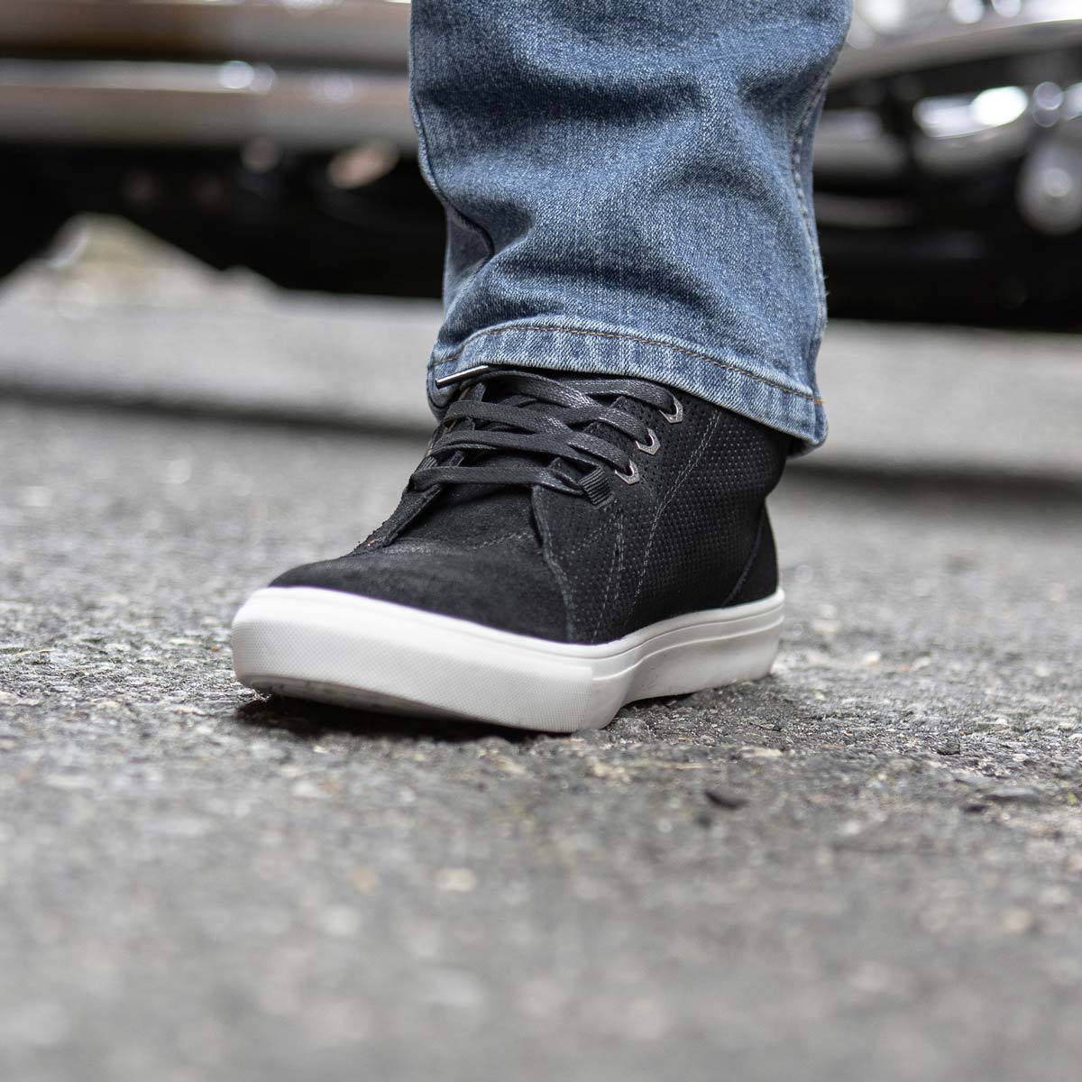 Milwaukee Leather MBM9155 Men's Black Suede Leather Reinforced Street Riding Waterproof Shoes w/ Ankle Support - Image 8