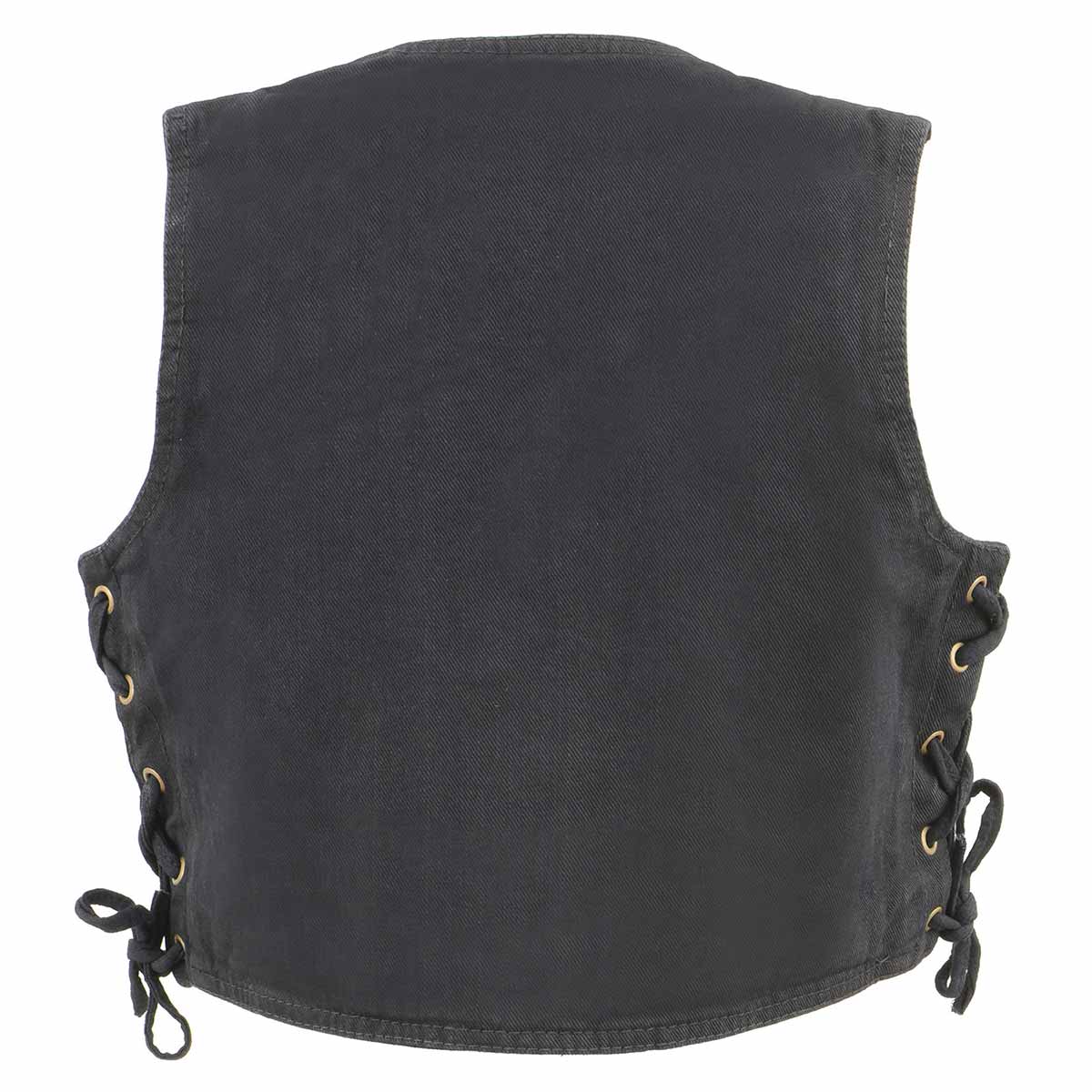 Milwaukee Leather MDK3900 Kids Classic Black Denim Side Lace Vest - Image 5