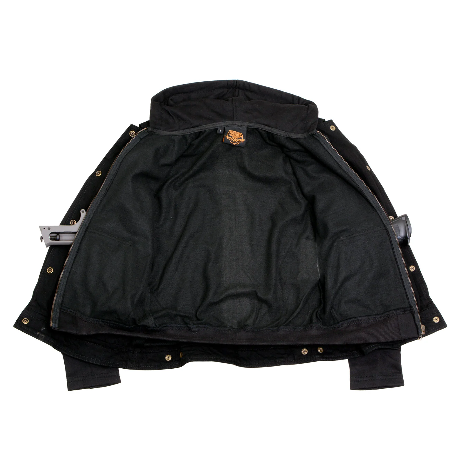 Milwaukee Leather MDL4002 Women's Black Denim 2 in 1 Shirt Style Collar Motorcycle Rider Vest W/ Removable Hoodie - Image 6