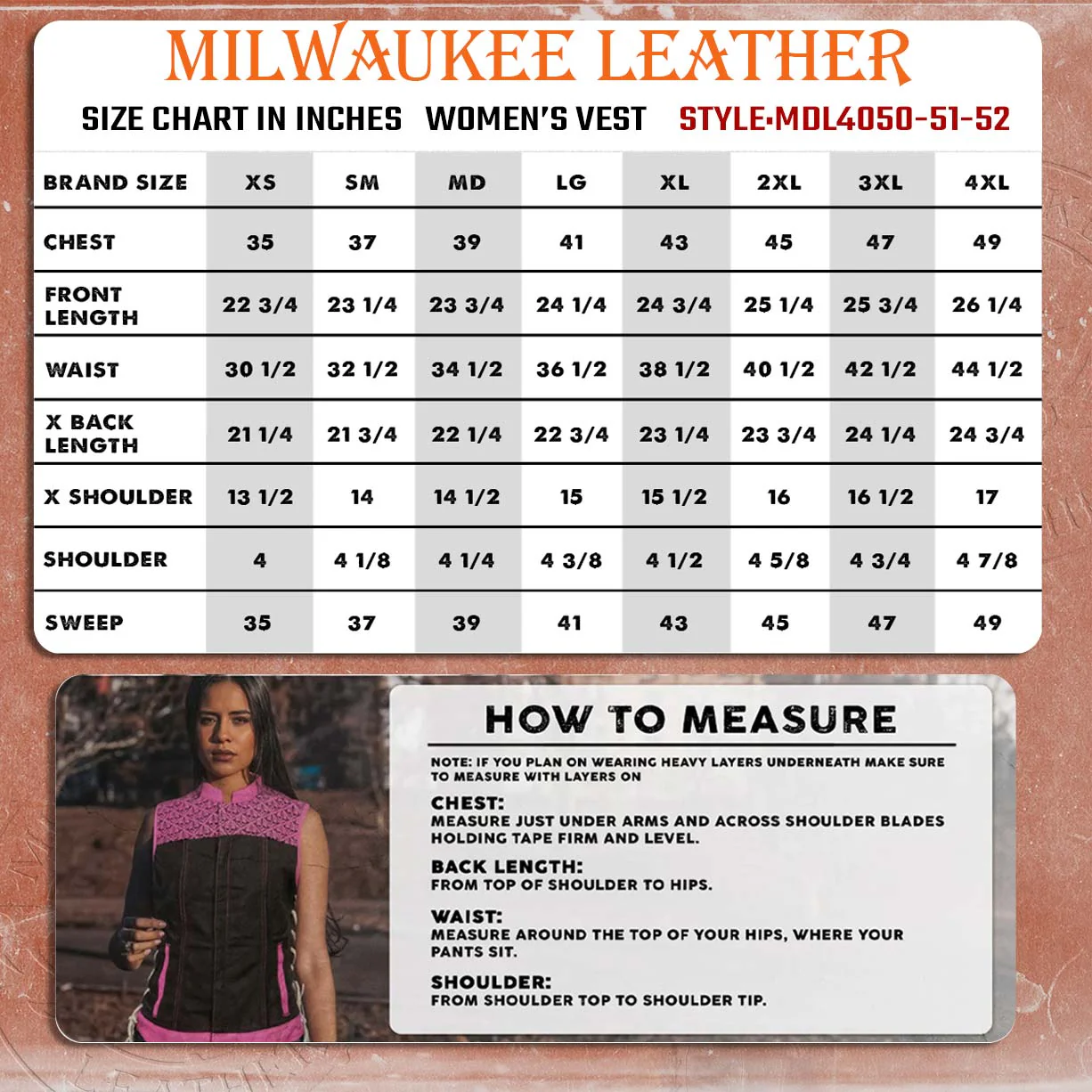 Milwaukee Leather MDL4052 Women's 'Skelly' Black Motorcycle Denim Vest w/ Skull Embroidery - Image 3