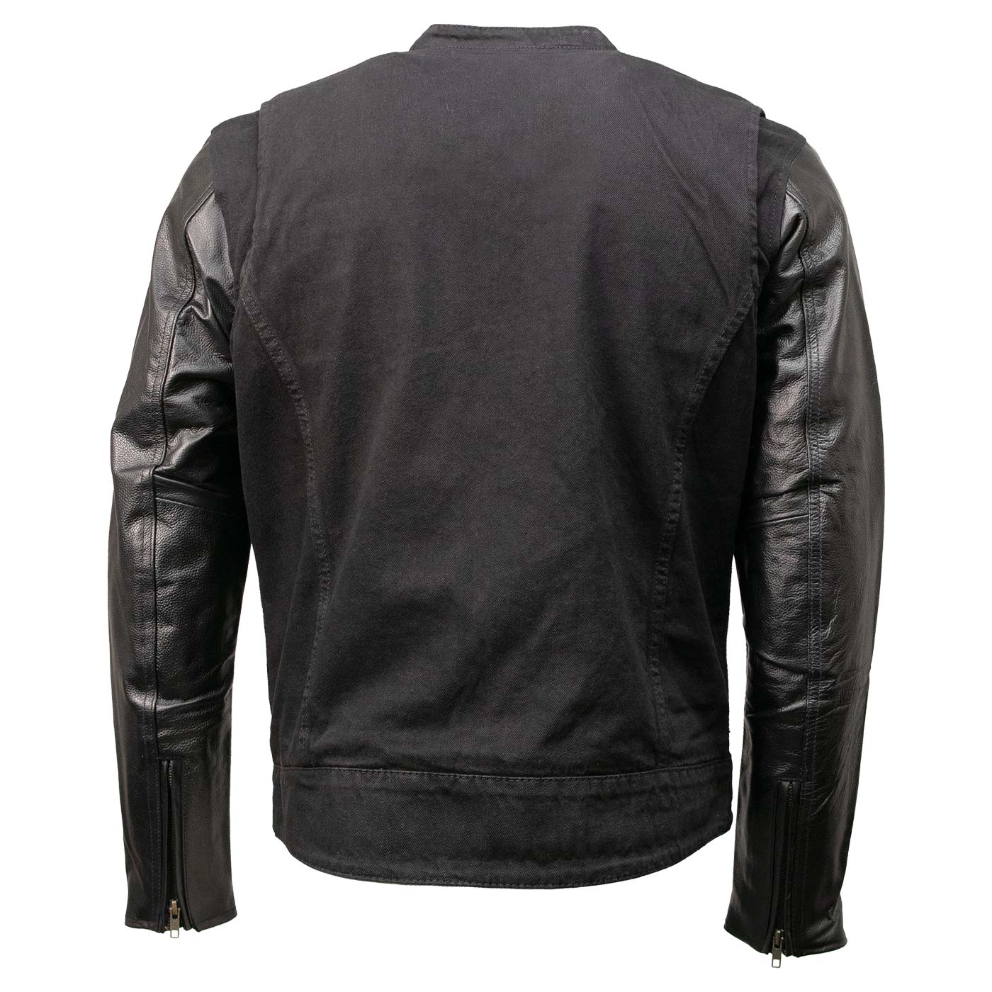 Milwaukee Leather MDM1003 Men's Black Denim and Leather Sleeves Motorcycle Riders Jacket - Image 2