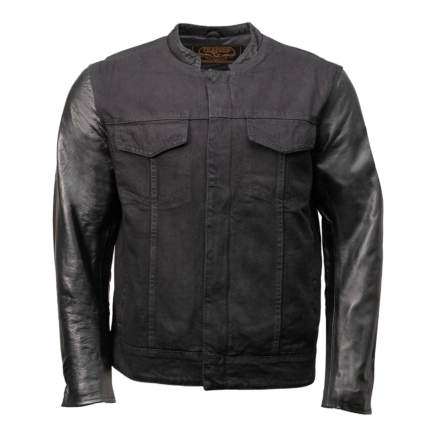 Milwaukee Leather MDM1003 Men's Black Denim and Leather Sleeves Motorcycle Riders Jacket - Image 3