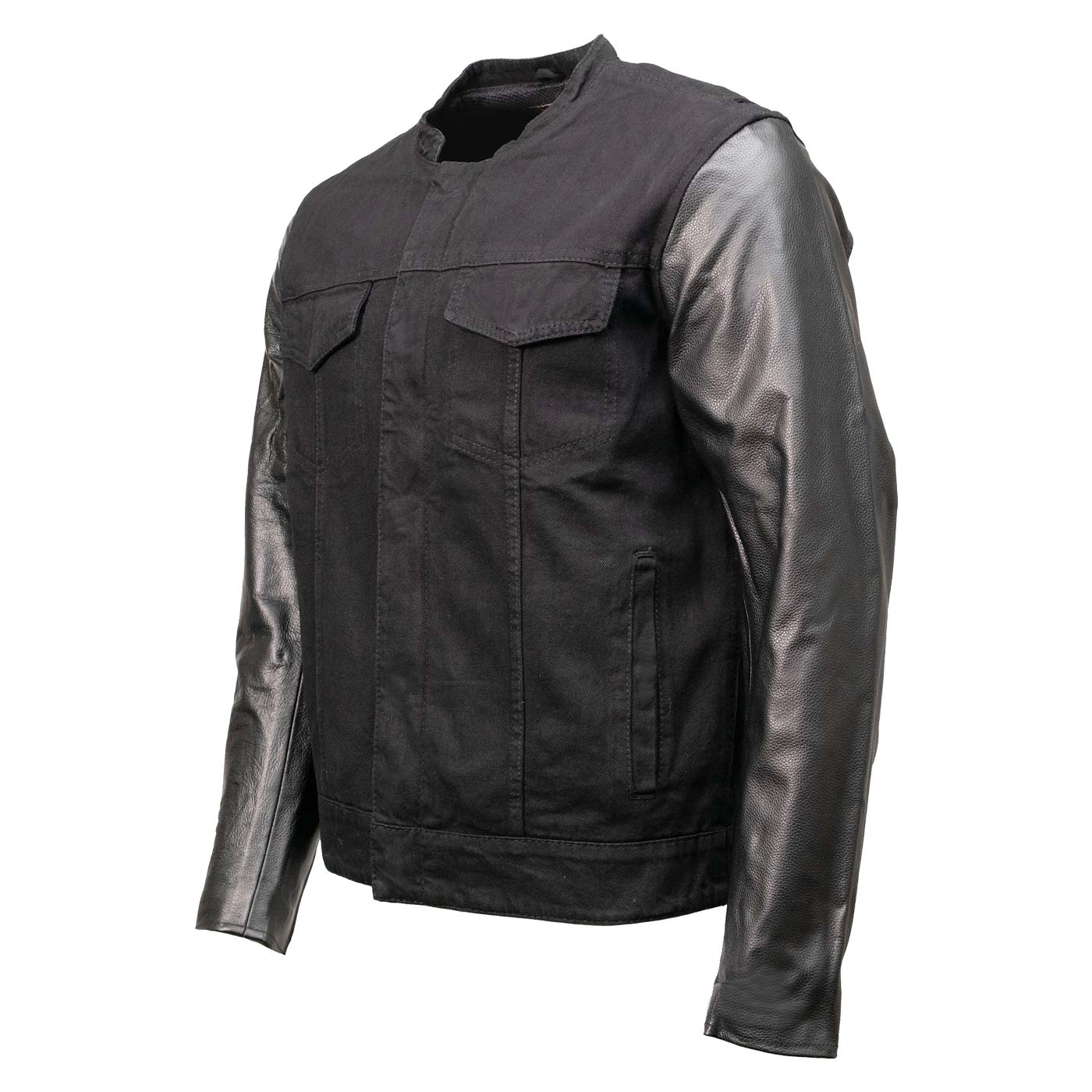 Milwaukee Leather MDM1003 Men's Black Denim and Leather Sleeves Motorcycle Riders Jacket - Image 5