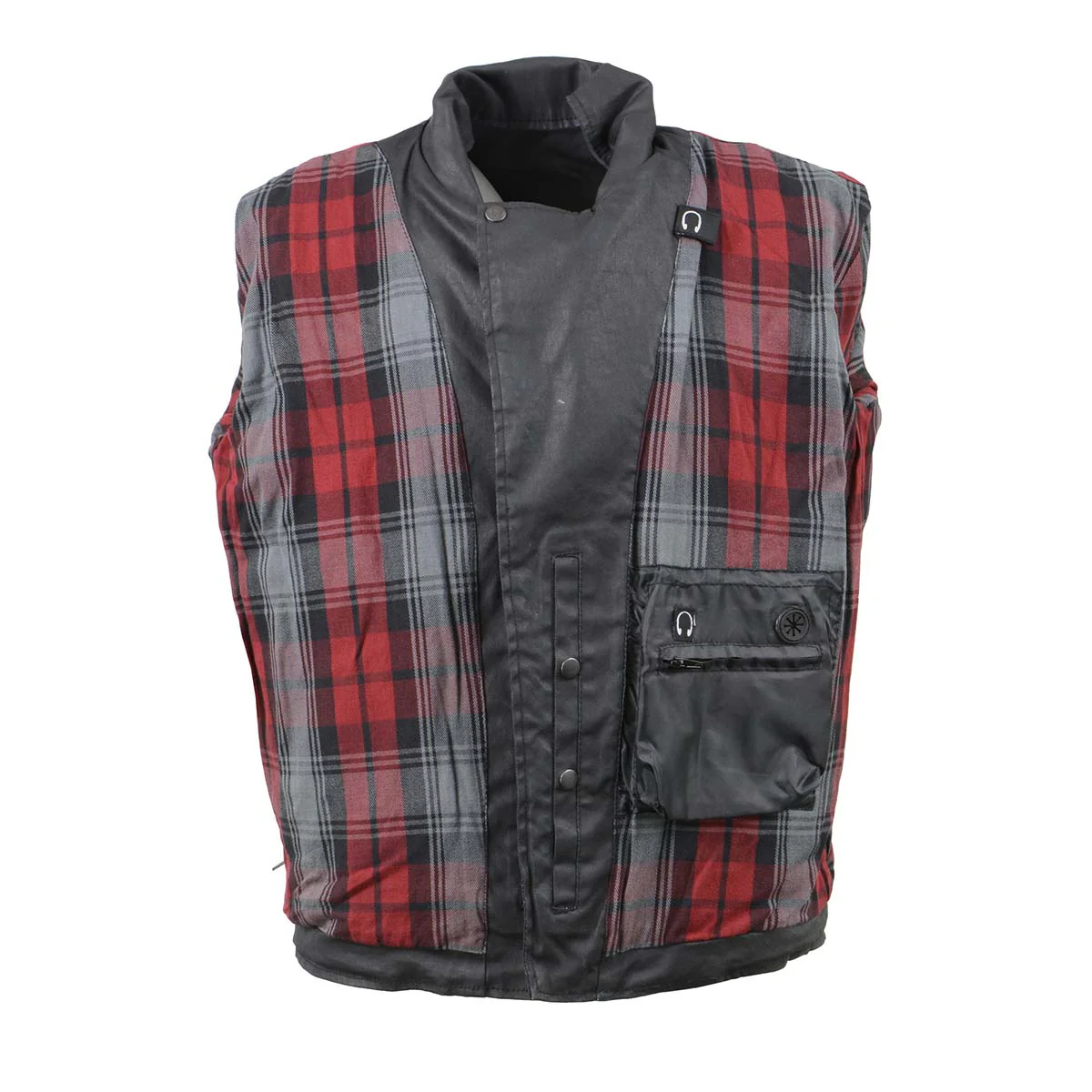 Milwaukee Leather MDM1020 Men's Black Classic 'Waxed' Motorcycle Denim Jacket with Armor - Image 11