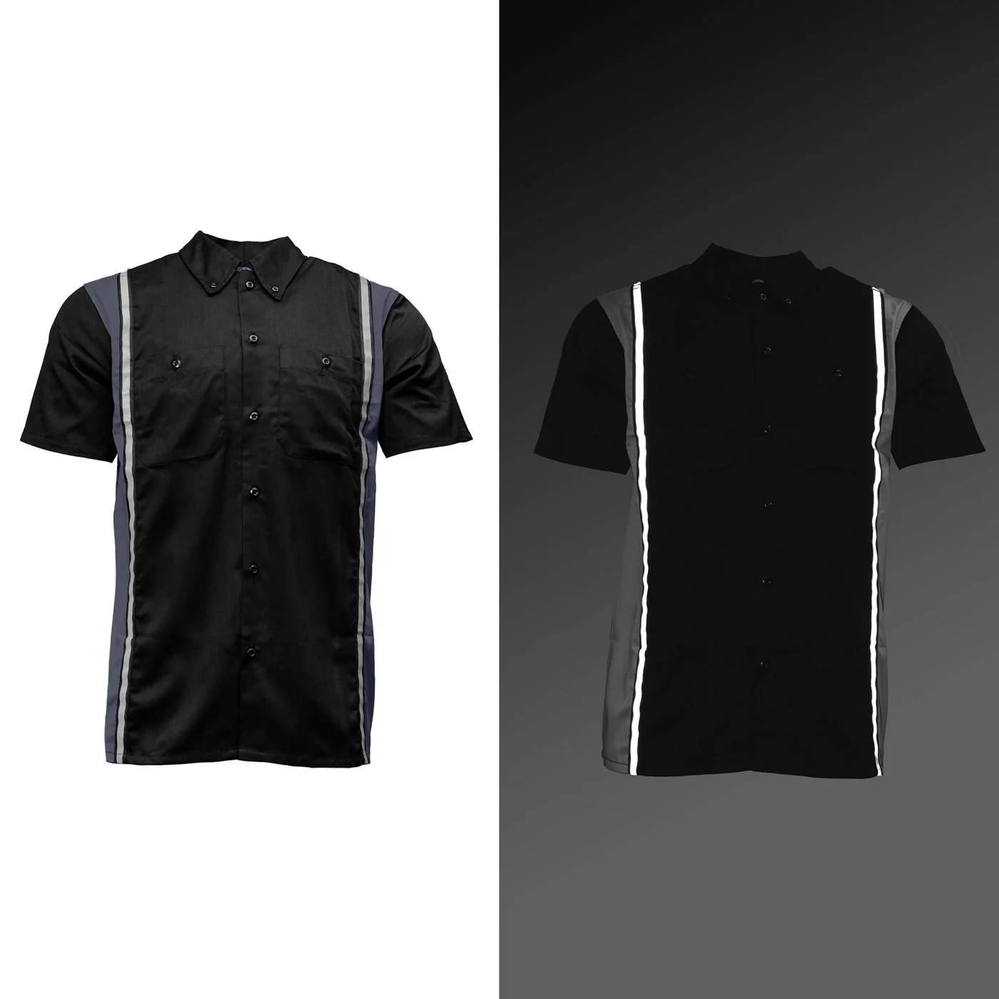 Milwaukee Motorcycle Clothing Co. Men’s Blk/Grey Mechanic Work Shirt – w / Reflective Strip, Rider‑Built MDM11608 - Image 7