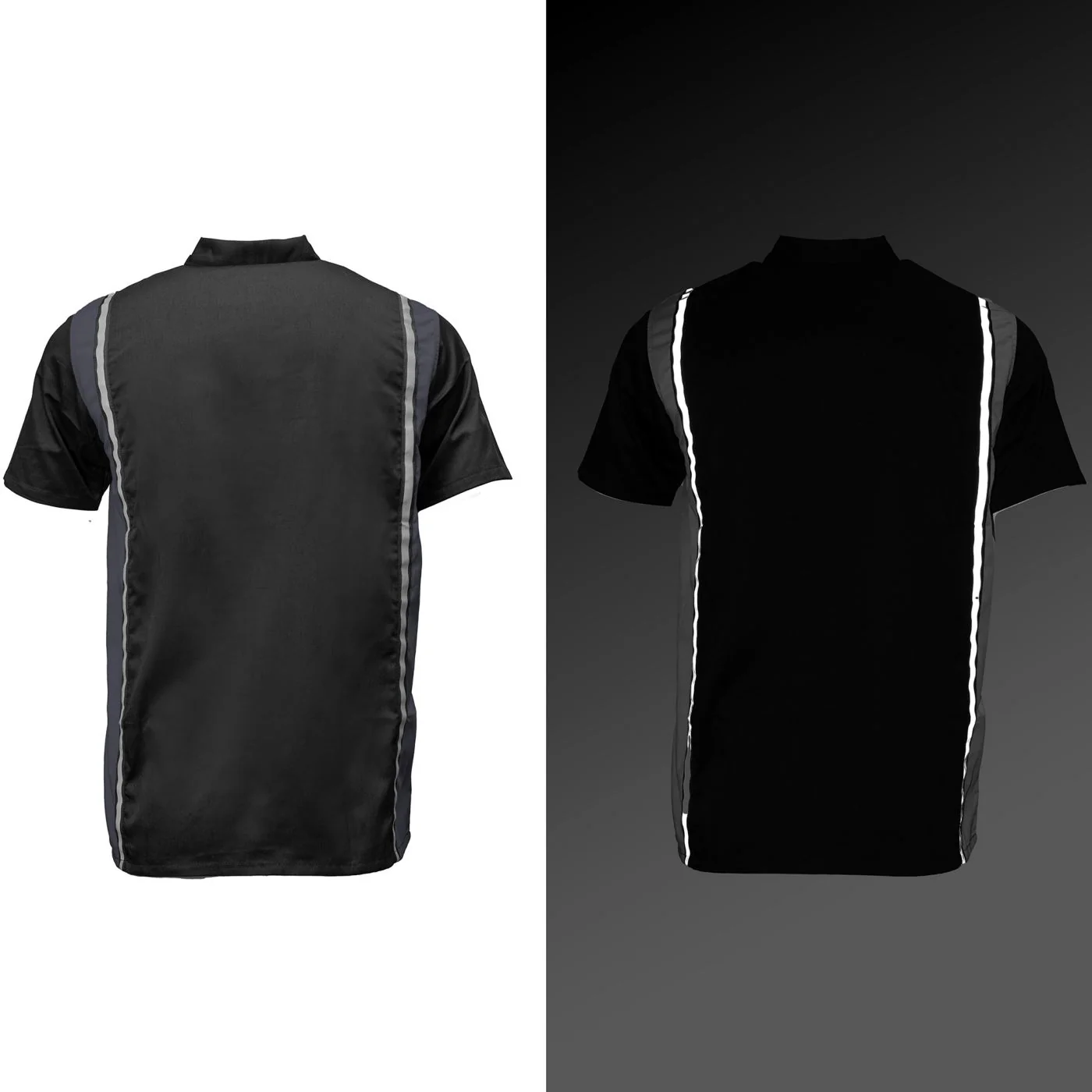 Milwaukee Motorcycle Clothing Co. Men’s Blk/Grey Mechanic Work Shirt – w / Reflective Strip, Rider‑Built MDM11608 - Image 8
