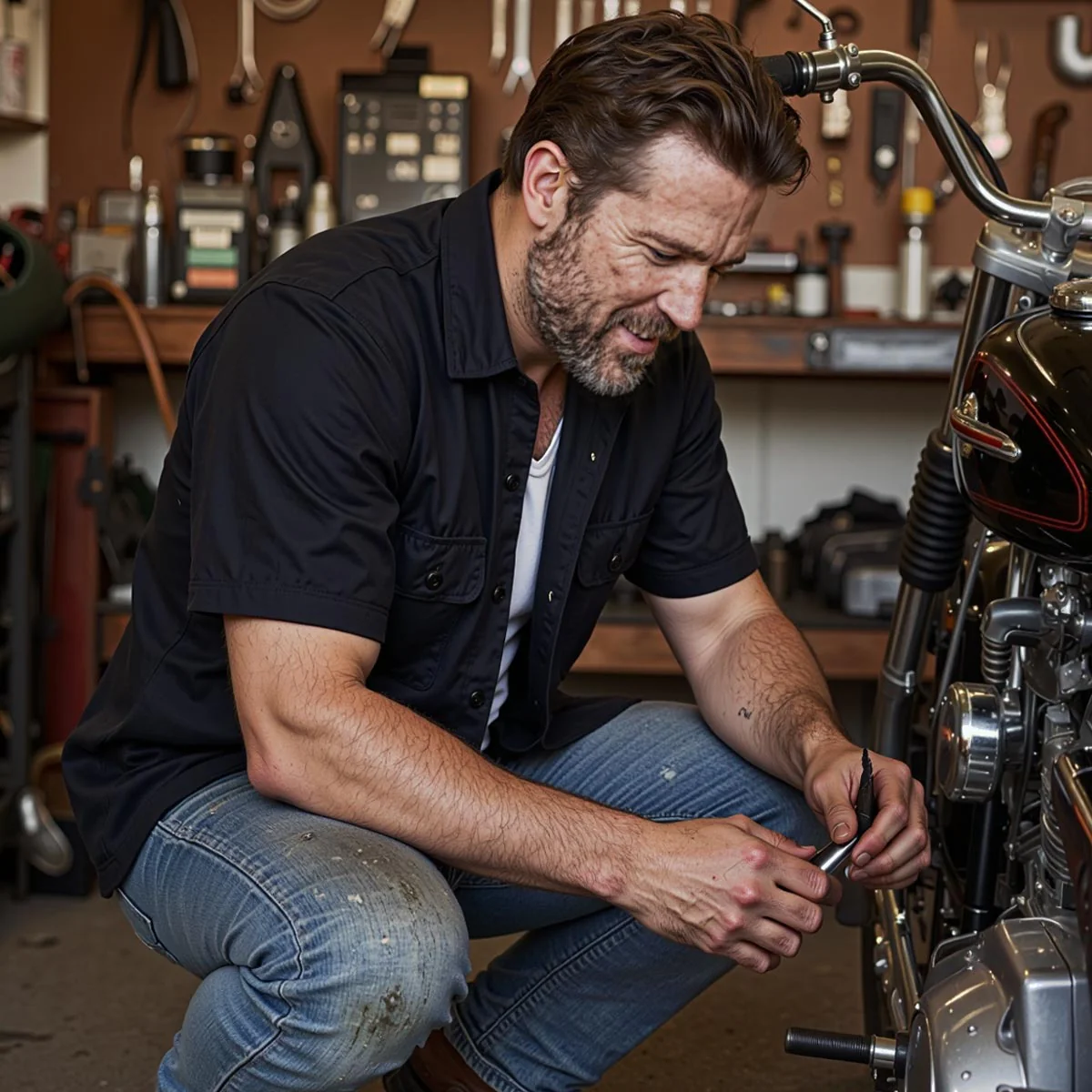 Milwaukee Leather MDM11669 Men’s Black Button-Up Heavy-Duty Work Shirt - Classic Mechanic Shirt w/ Pockets - Image 5