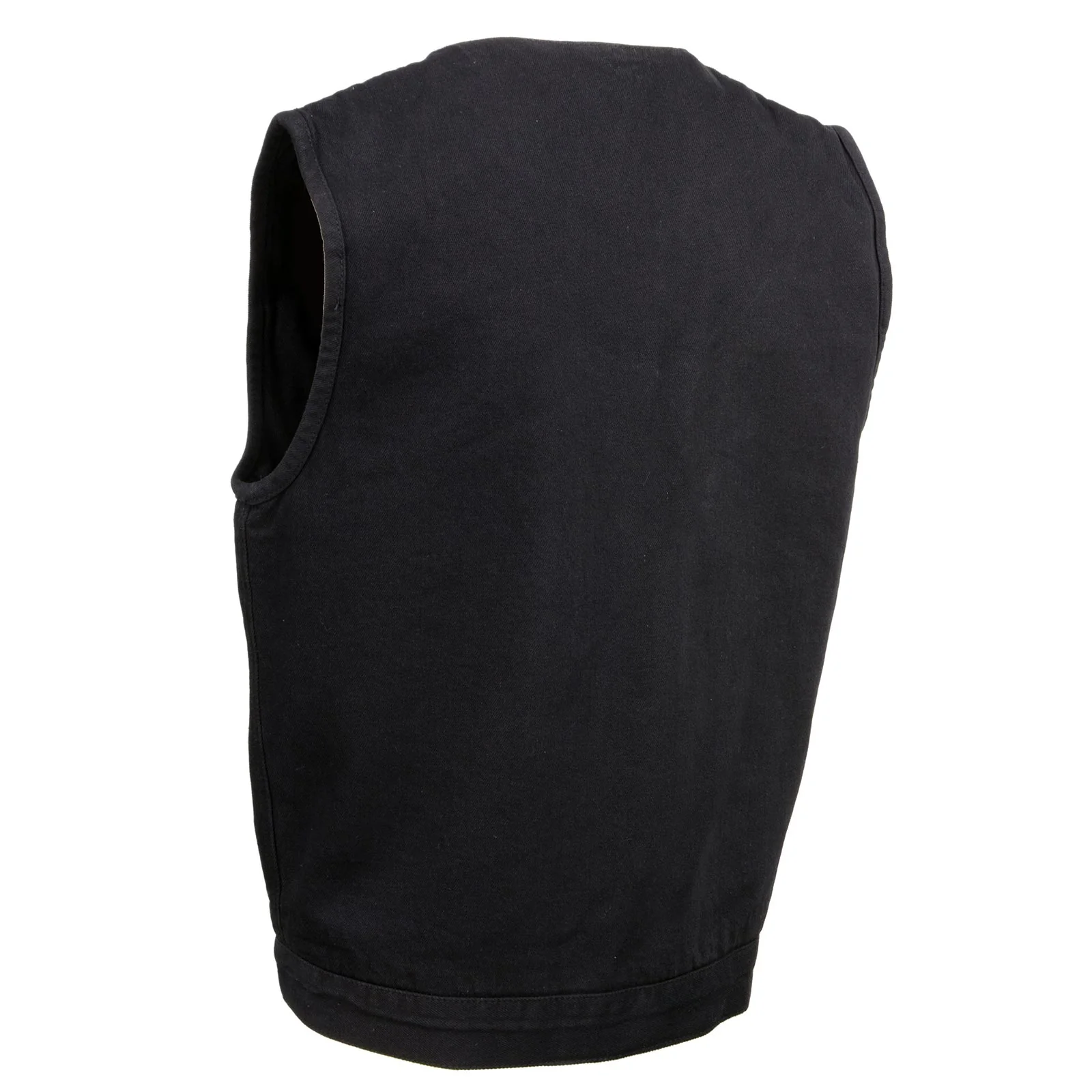 Milwaukee Leather MDM3012 Men's 'Brute' Black Denim Club Style V-Neck Motorcycle Vest w/ Dual Closure - Image 7