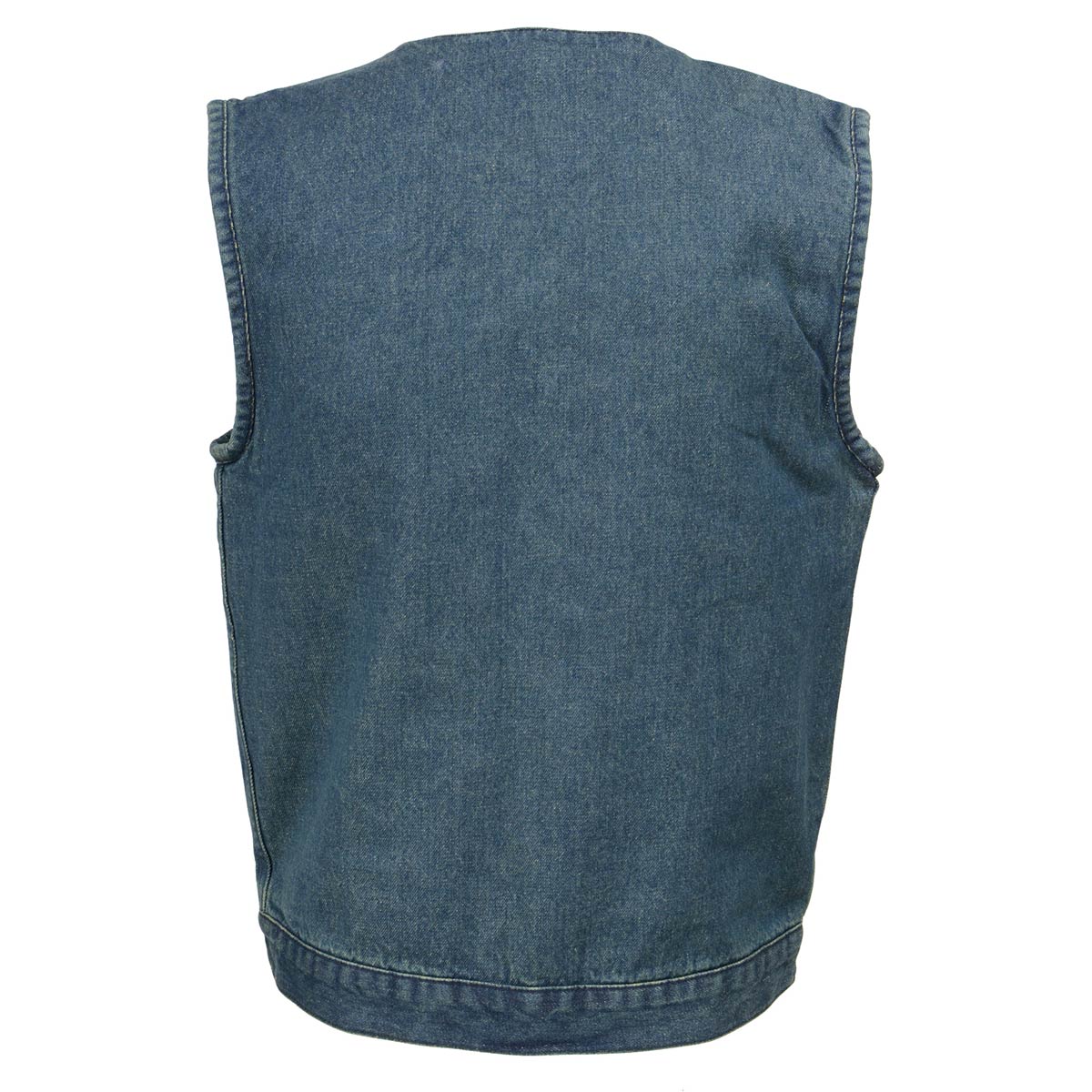 Milwaukee Leather MDM3012 Men's 'Brute' Concealed Snap Blue Denim V-Neck Club Style Vest w/ Hidden Zipper - Image 8