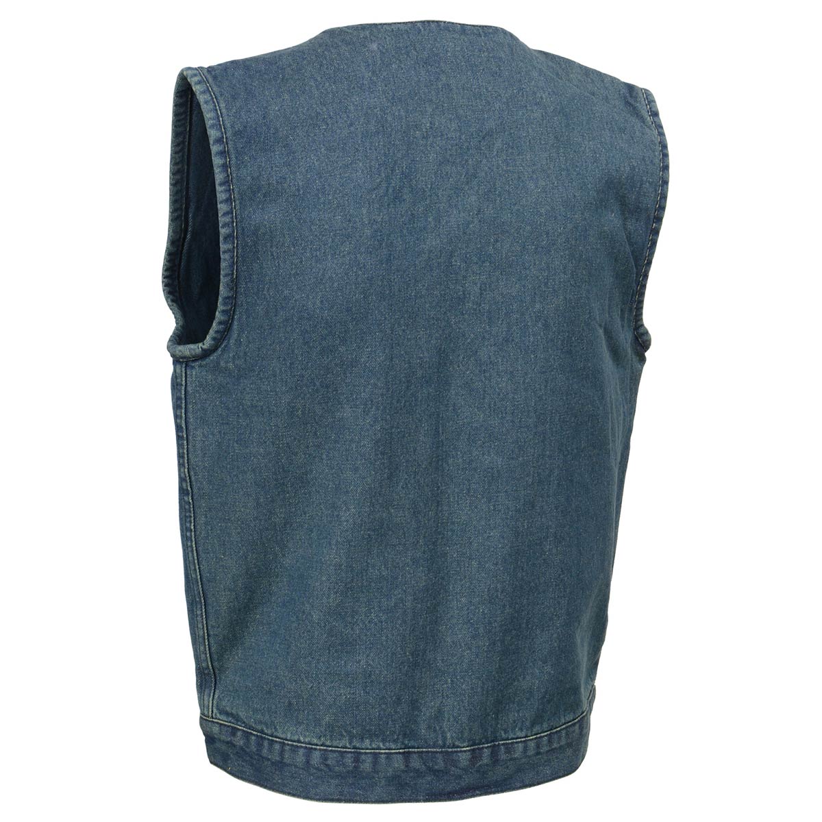 Milwaukee Leather MDM3012 Men's 'Brute' Concealed Snap Blue Denim V-Neck Club Style Vest w/ Hidden Zipper - Image 9