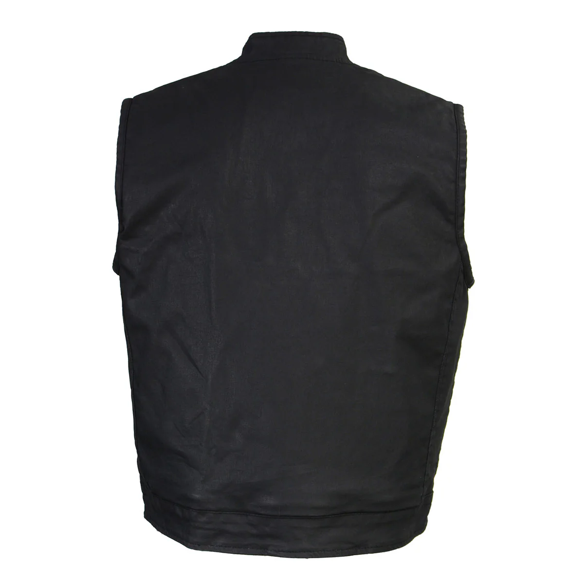 Milwaukee Leather MDM3025 Men’s Black Waxy Coated Denim Club Style Motorcycle Rider Vest w/ Shirt Collar w/ Shirt Collar - Image 18