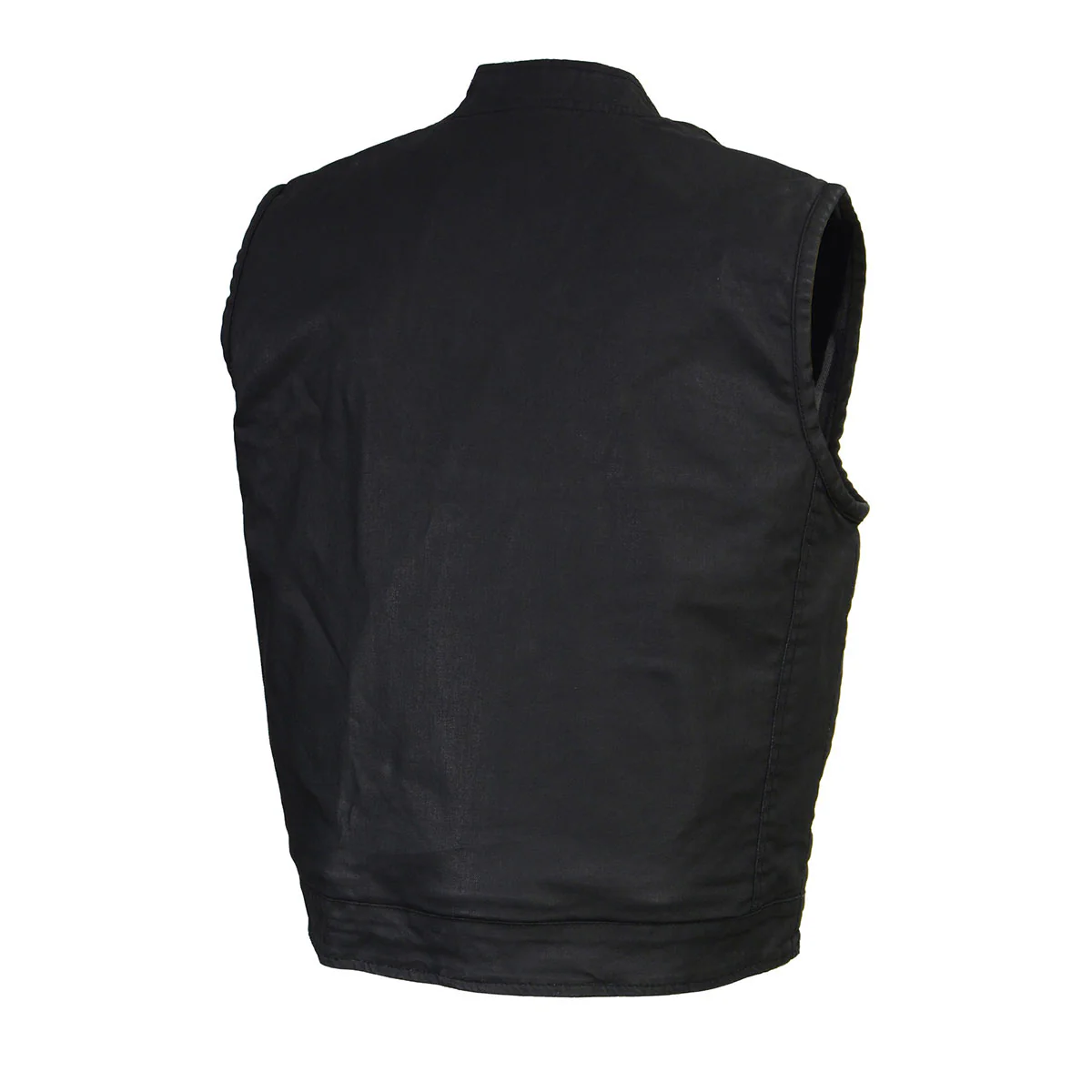 Milwaukee Leather MDM3025 Men’s Black Waxy Coated Denim Club Style Motorcycle Rider Vest w/ Shirt Collar w/ Shirt Collar - Image 5