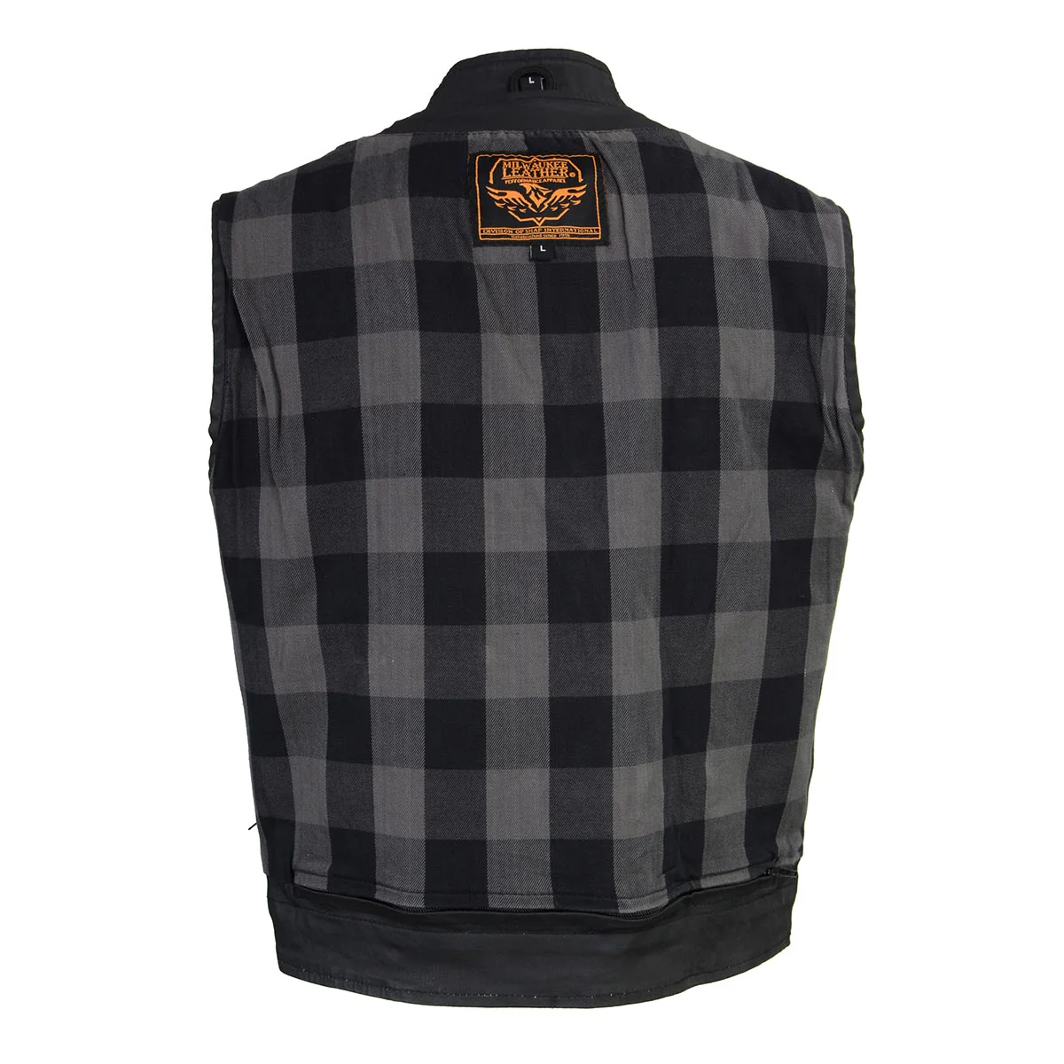 Milwaukee Leather MDM3025 Men’s Black Waxy Coated Denim Club Style Motorcycle Rider Vest w/ Shirt Collar w/ Shirt Collar - Image 9