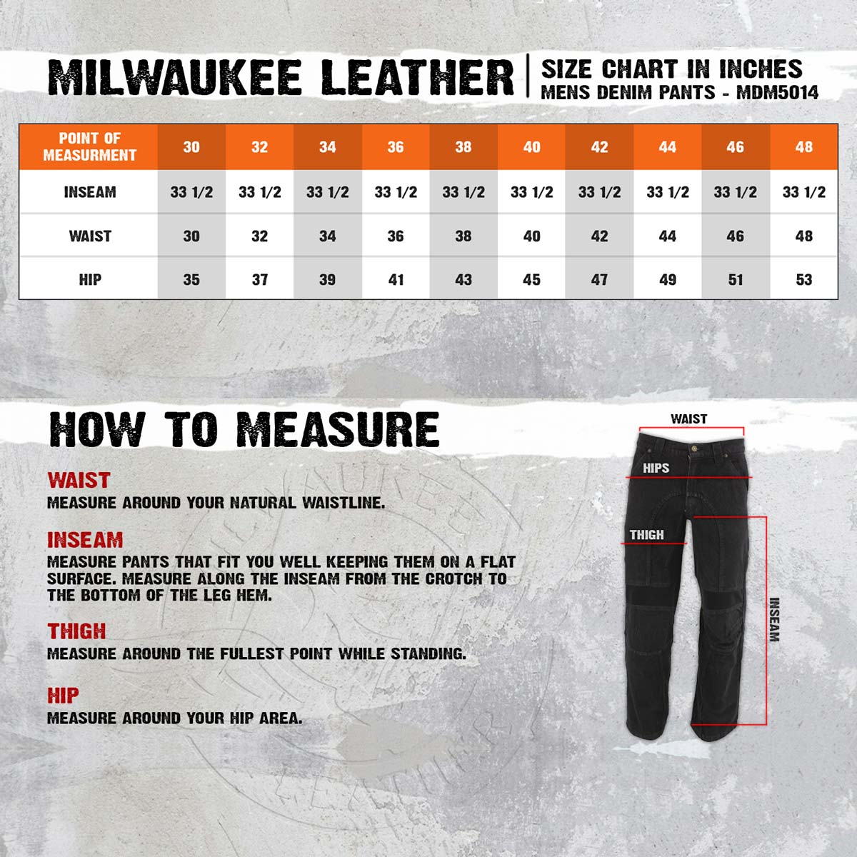 Milwaukee Leather MDM5014 Men's Classic Fit Black Denim Motorcycle Rider Racing Pants w/ CE Armor on Knees - Image 3