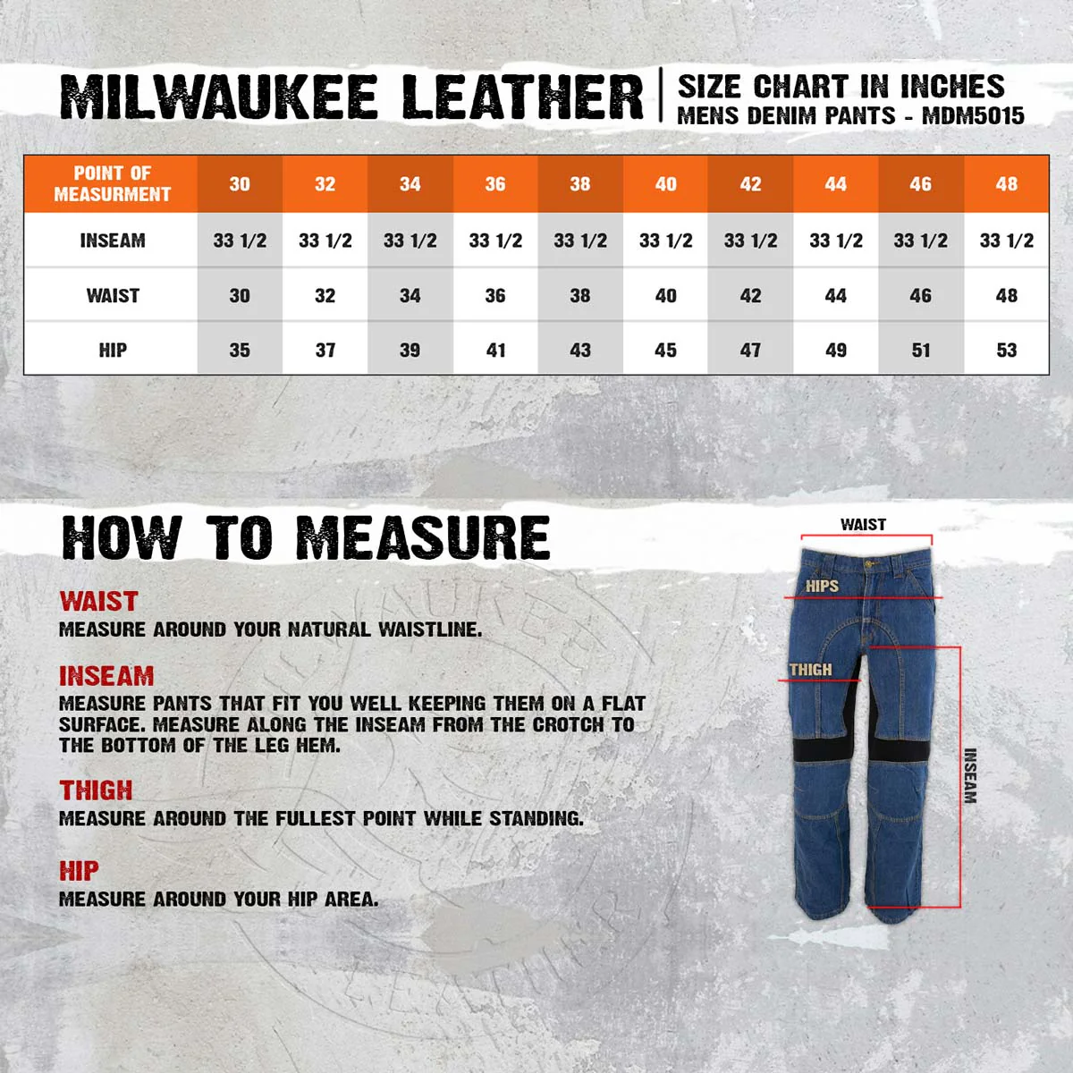 Milwaukee Leather MDM5015 Men's Classic Fit Blue Denim Motorcycle Rider Racing Pants w/ CE Armor on Knees - Image 3