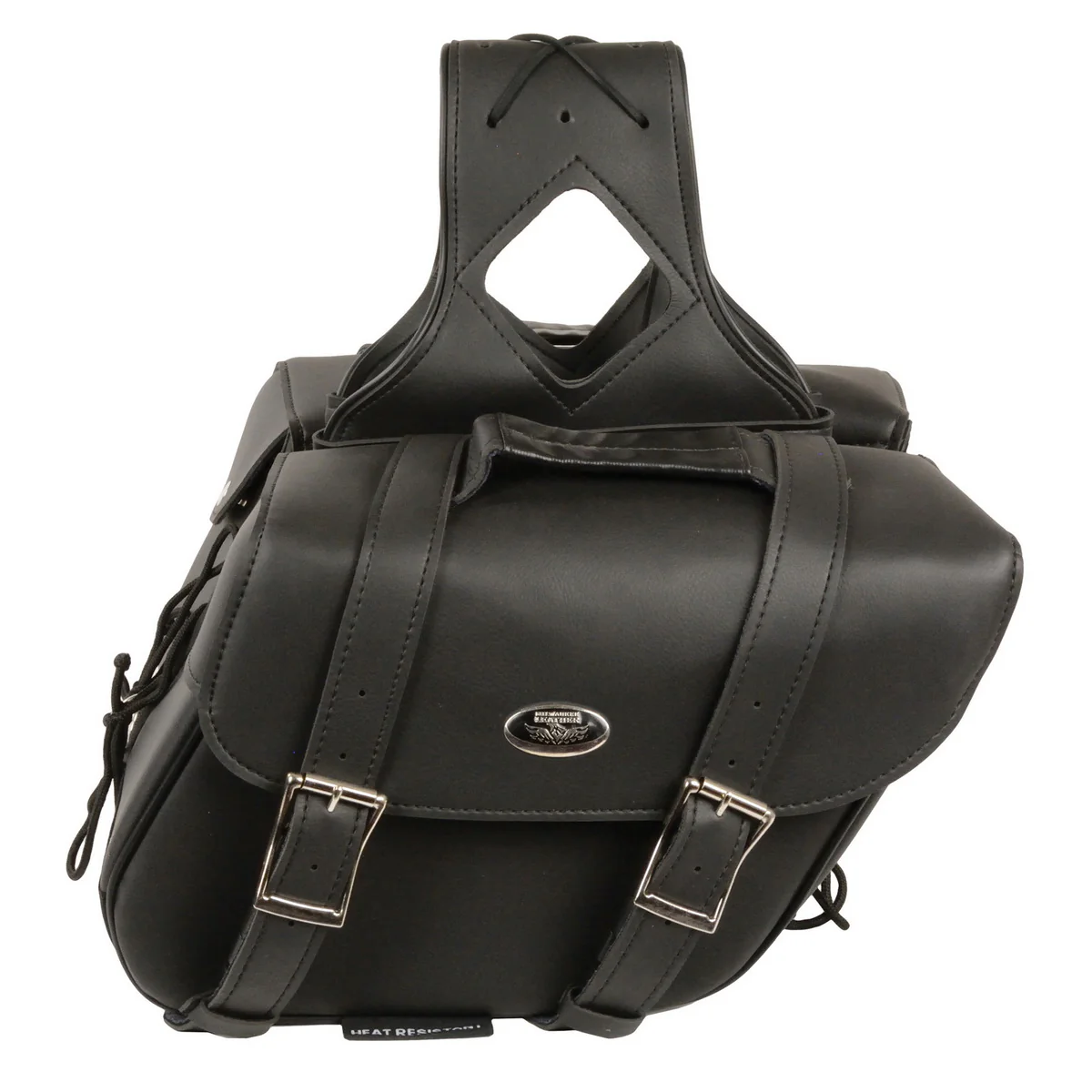 Milwaukee Leather SH58001ZB Medium Black Zip-Off PVC Slanted Throw Over Saddlebags - Image 3