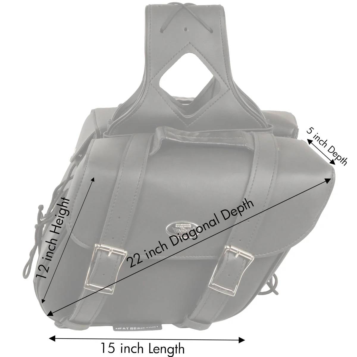 Milwaukee Leather SH58001ZB Medium Black Zip-Off PVC Slanted Throw Over Saddlebags - Image 4
