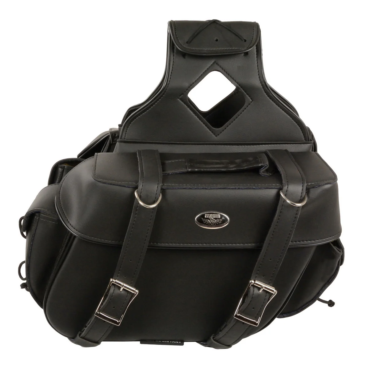 Milwaukee Leather SH57403ZB Black Medium Zip-Off PVC Throw Over Motorcycle Saddlebags - Image 2