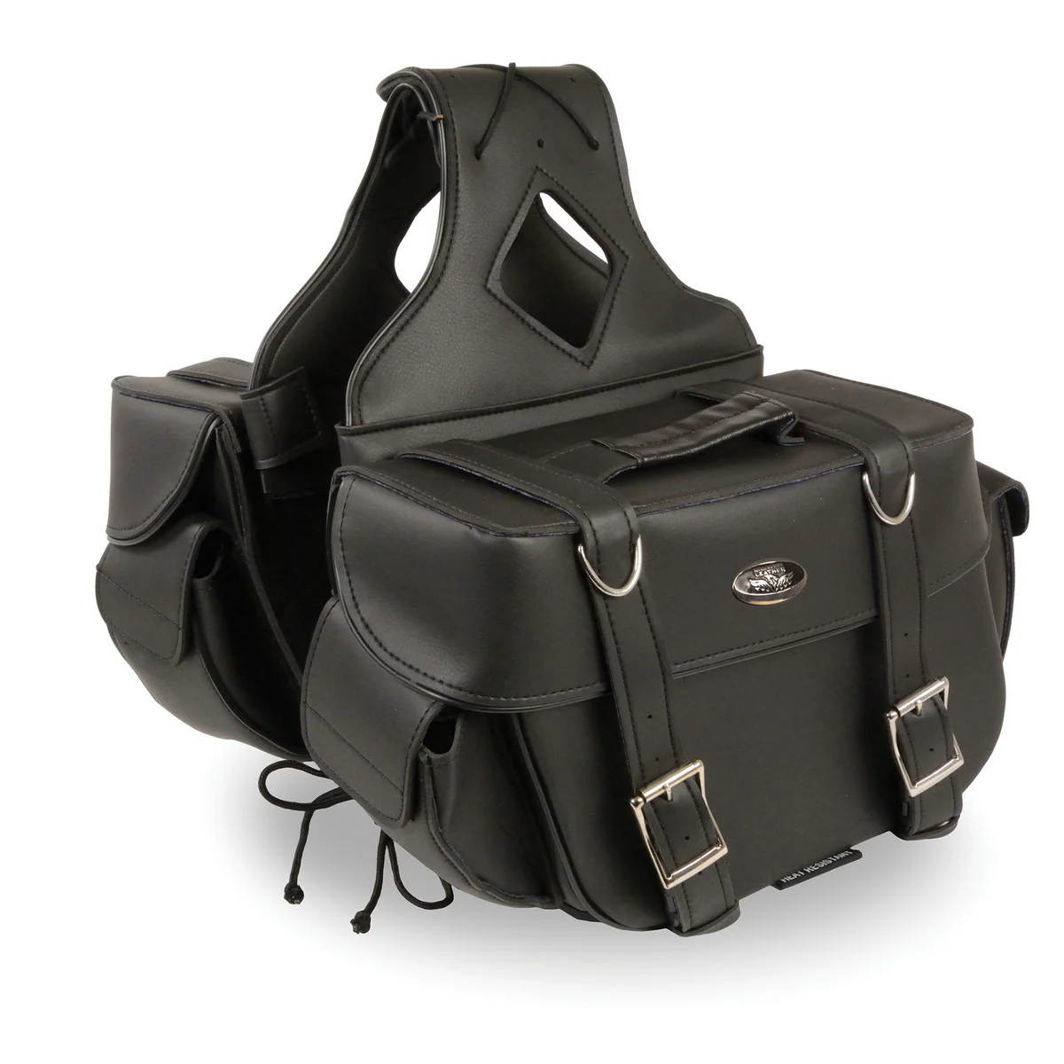 Milwaukee Leather SH57403ZB Black Medium Zip-Off PVC Throw Over Motorcycle Saddlebags - Image 3