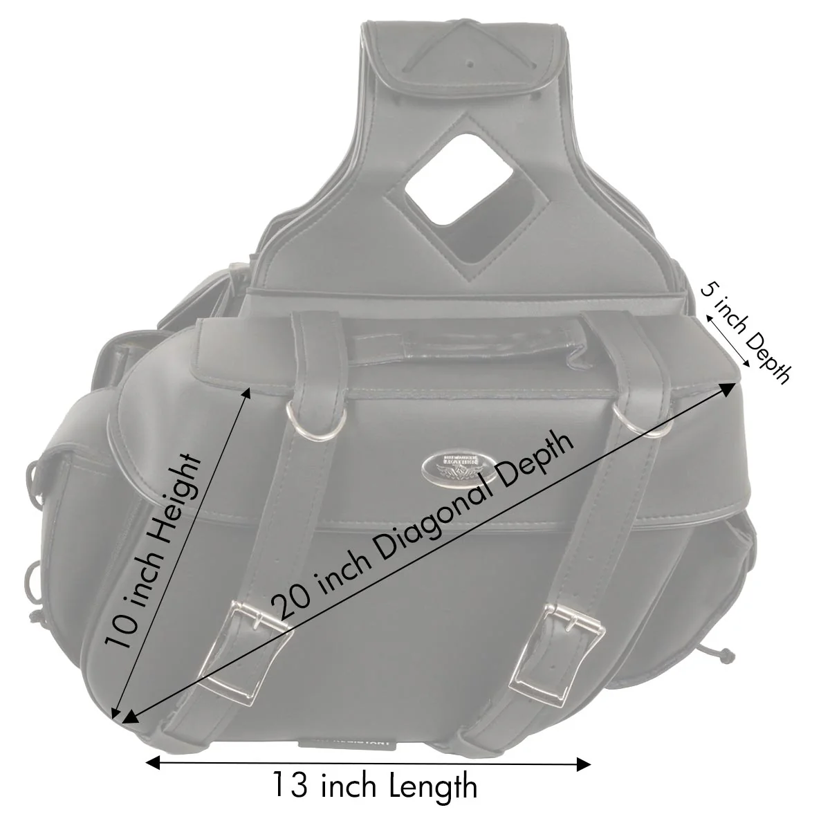 Milwaukee Leather SH57403ZB Black Medium Zip-Off PVC Throw Over Motorcycle Saddlebags - Image 4
