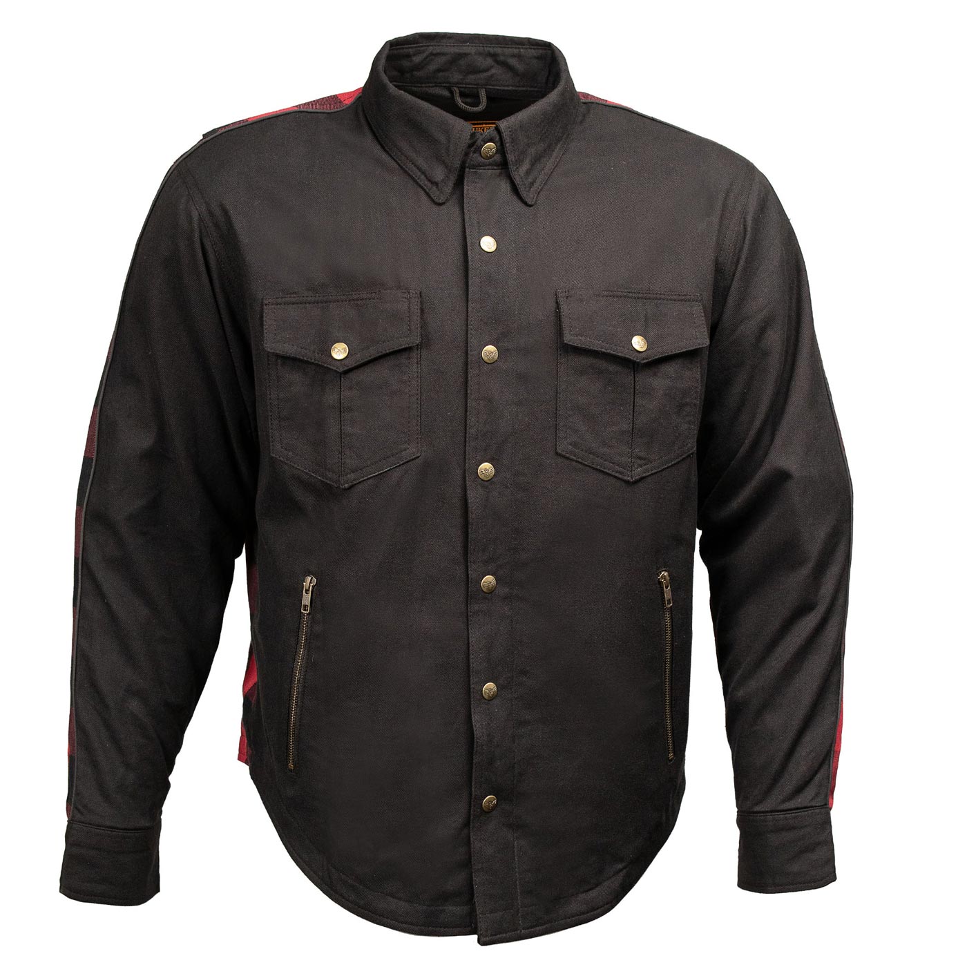 Milwaukee Leather Men’s Two-Tone CE Armored Flannel - Solid Front / Plaid Back - Reinforced w/ Aramid Fibers - MPM1671 - Image 13