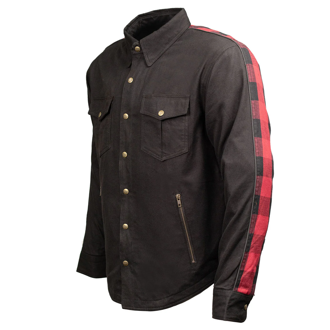 Milwaukee Leather Men’s Two-Tone CE Armored Flannel - Solid Front / Plaid Back - Reinforced w/ Aramid Fibers - MPM1671 - Image 14