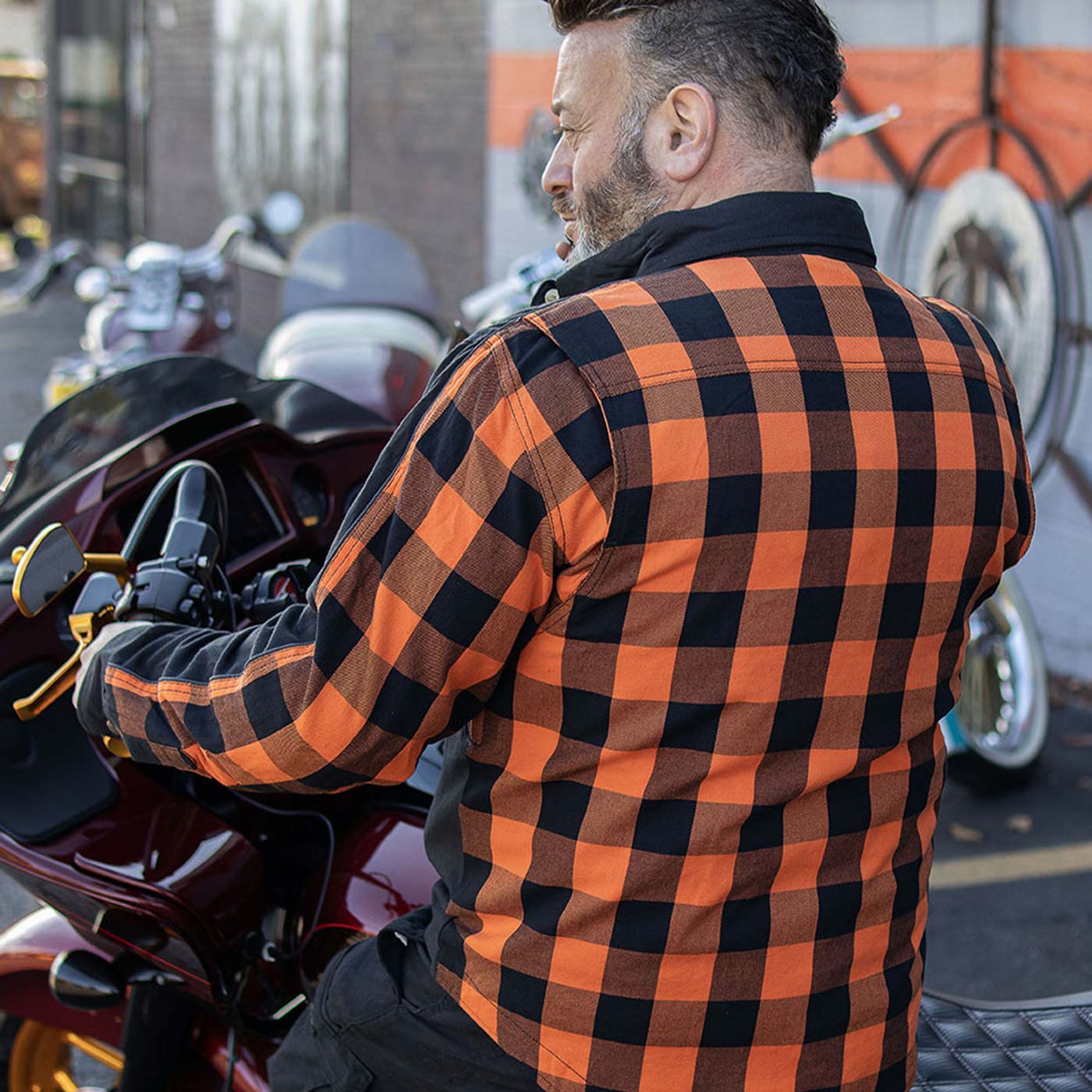 Milwaukee Leather Men’s Two-Tone CE Armored Flannel - Solid Front / Plaid Back - Reinforced w/ Aramid Fibers - MPM1672 - Image 10