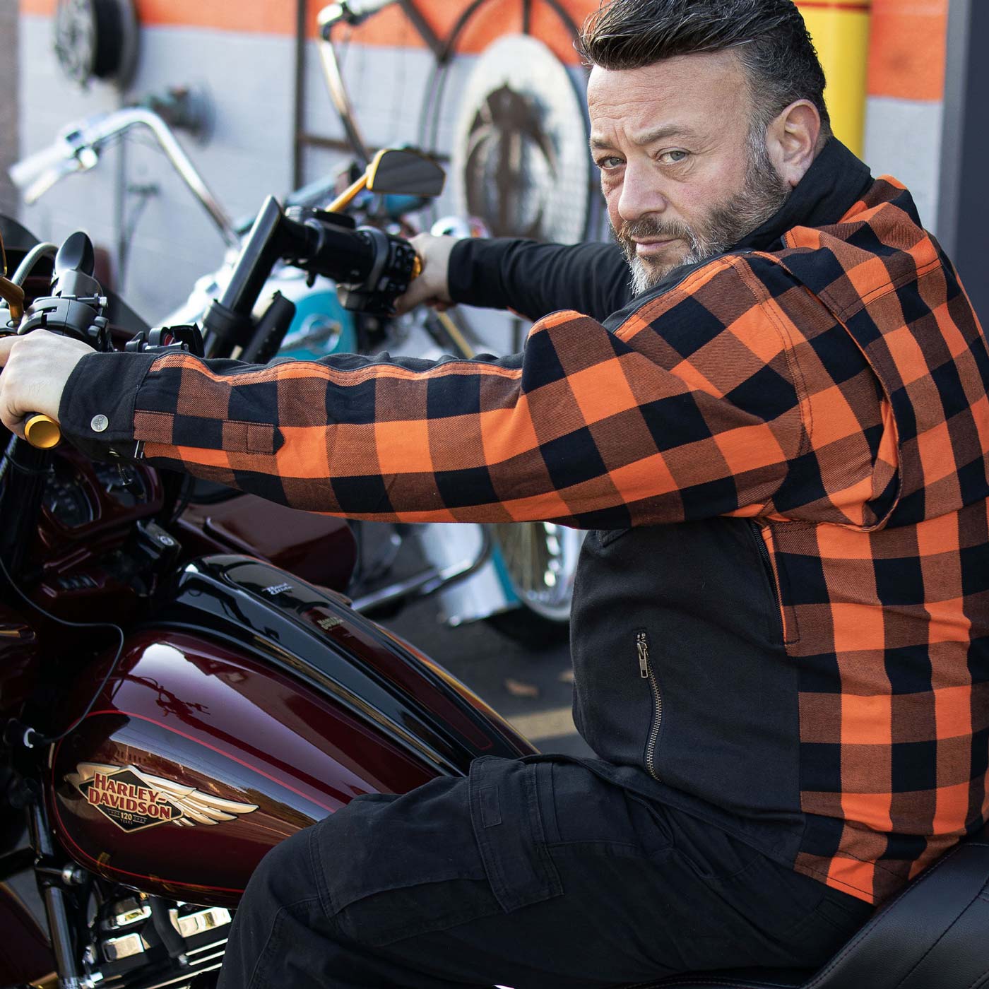 Milwaukee Leather Men’s Two-Tone CE Armored Flannel - Solid Front / Plaid Back - Reinforced w/ Aramid Fibers - MPM1672 - Image 14
