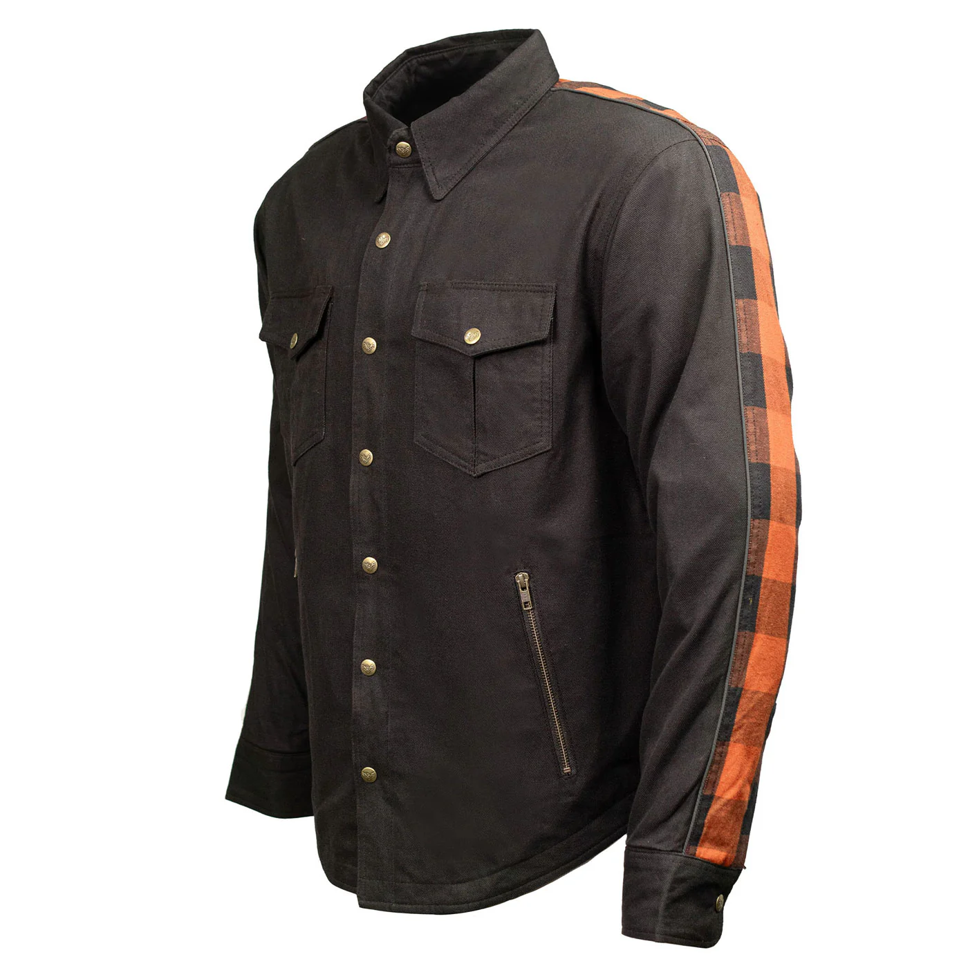 Milwaukee Leather Men’s Two-Tone CE Armored Flannel - Solid Front / Plaid Back - Reinforced w/ Aramid Fibers - MPM1672 - Image 16