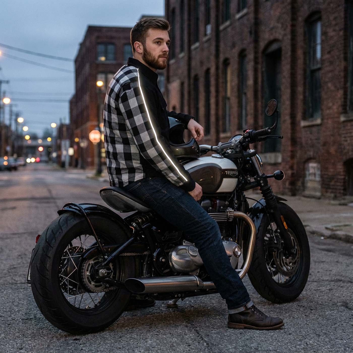 Milwaukee Leather Men’s Two-Tone CE Armored Flannel - Solid Front / Plaid Back - Reinforced w/ Aramid Fibers - MPM1673 - Image 13