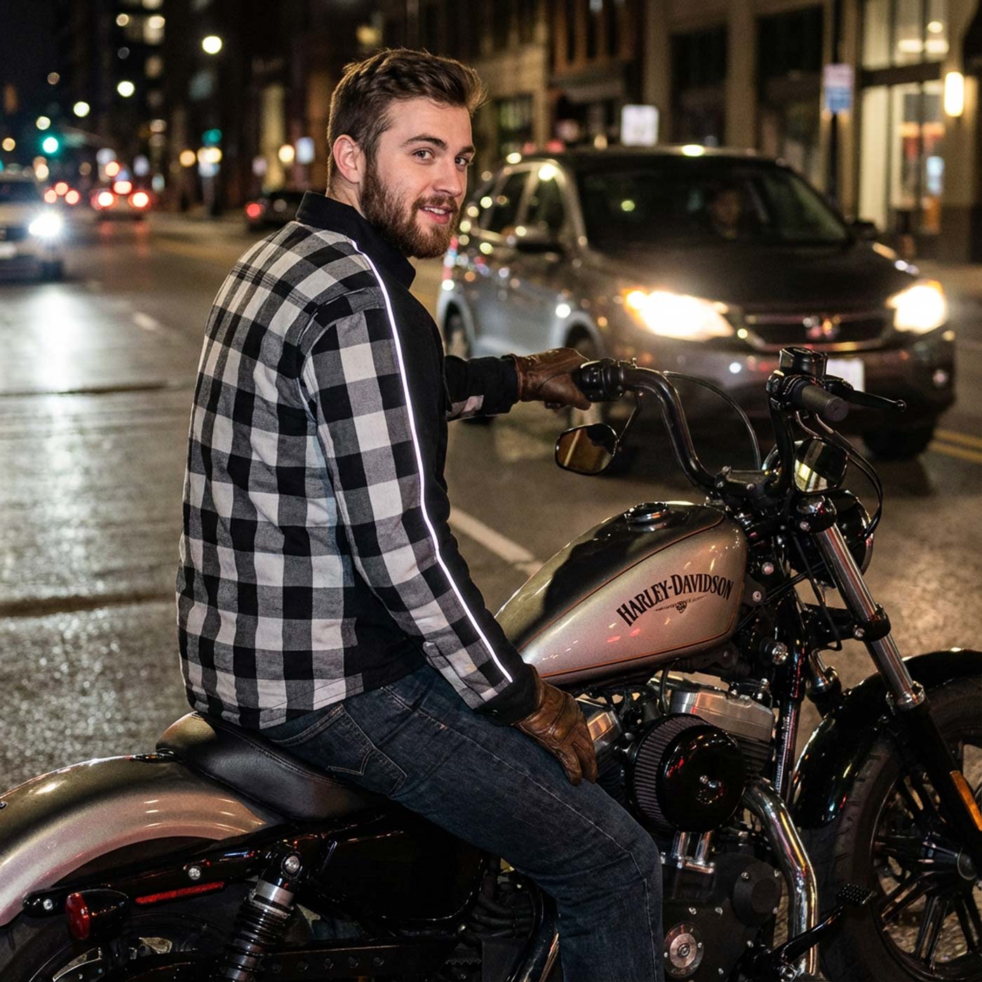 Milwaukee Leather Men’s Two-Tone CE Armored Flannel - Solid Front / Plaid Back - Reinforced w/ Aramid Fibers - MPM1673 - Image 14