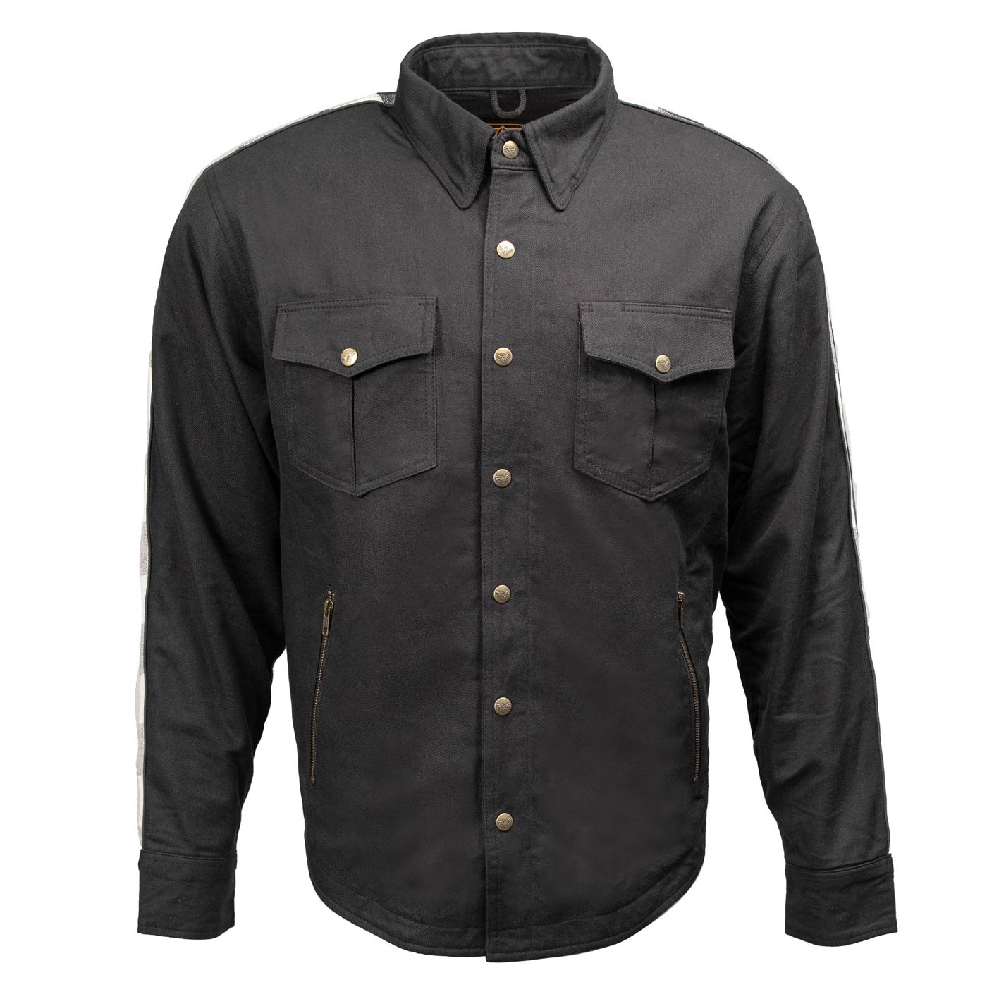 Milwaukee Leather Men’s Two-Tone CE Armored Flannel - Solid Front / Plaid Back - Reinforced w/ Aramid Fibers - MPM1673 - Image 17