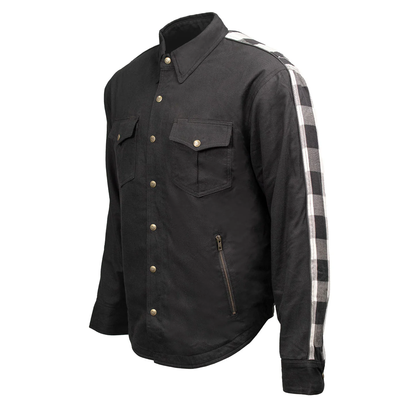 Milwaukee Leather Men’s Two-Tone CE Armored Flannel - Solid Front / Plaid Back - Reinforced w/ Aramid Fibers - MPM1673 - Image 18