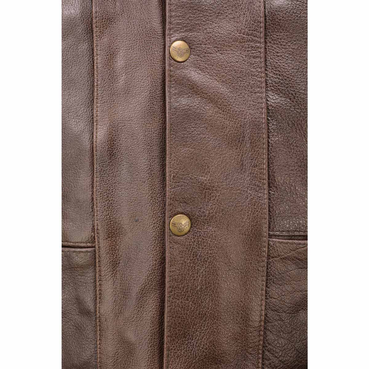 Milwaukee Leather ML1391RT Men's Retro Brown Leather Vest- 10 Pockets Side Lace 4-Snap V-Neck Motorcycle Rider Vest - Image 6