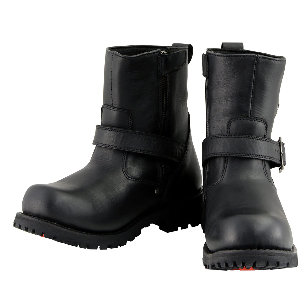 Milwaukee Leather Men's Black Leather Wide Width 6-inch Classic Engineer Motorcycle Boots w/ Side Zipper MBM9040W - Image 5